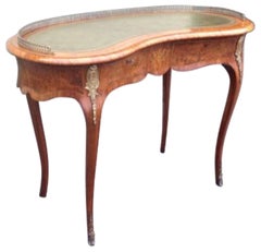 Walnut Ormolu Mounted Kidney Shaped Antique Desk