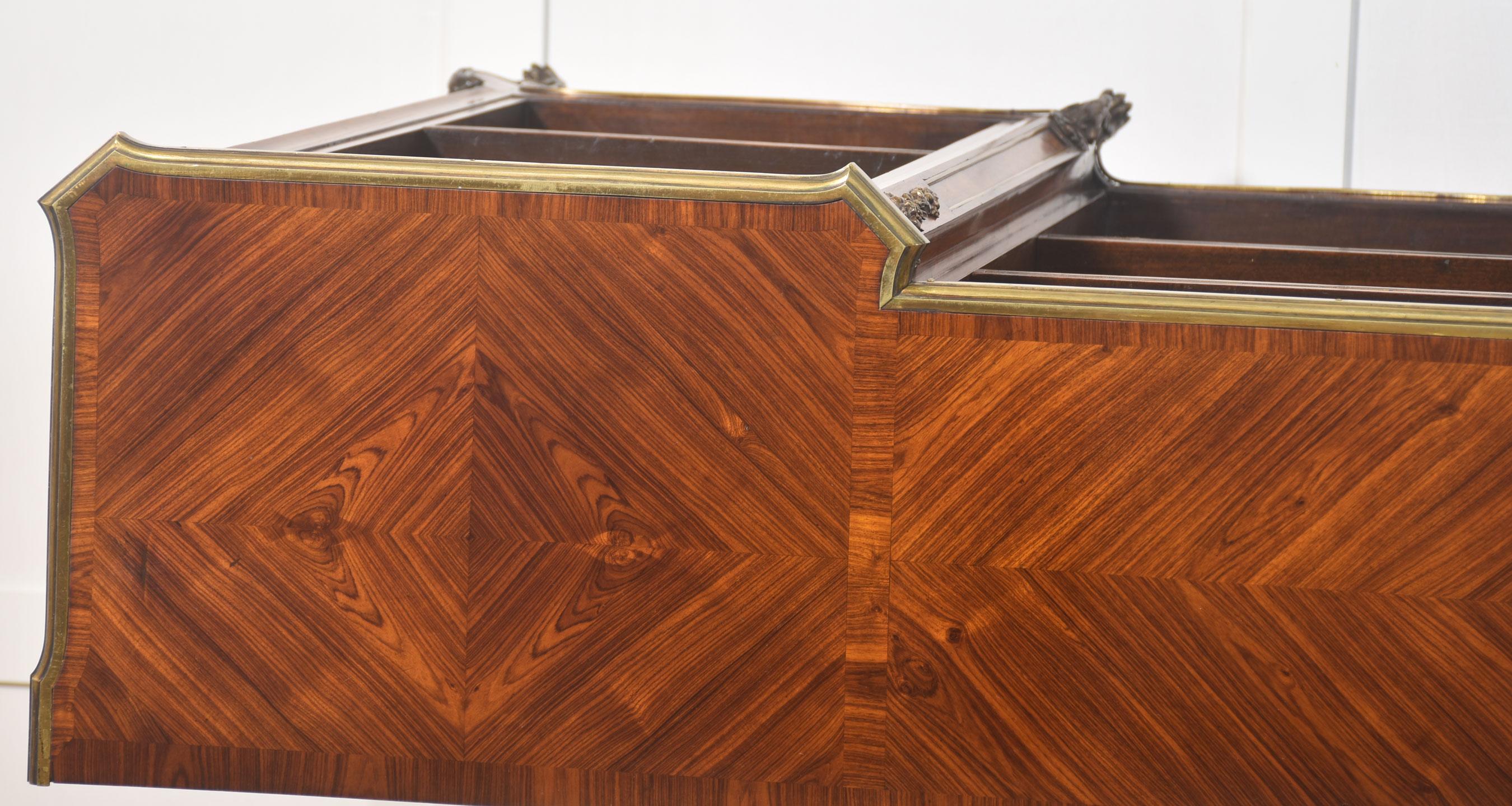 Walnut ormolu mounted open bookcase For Sale 13