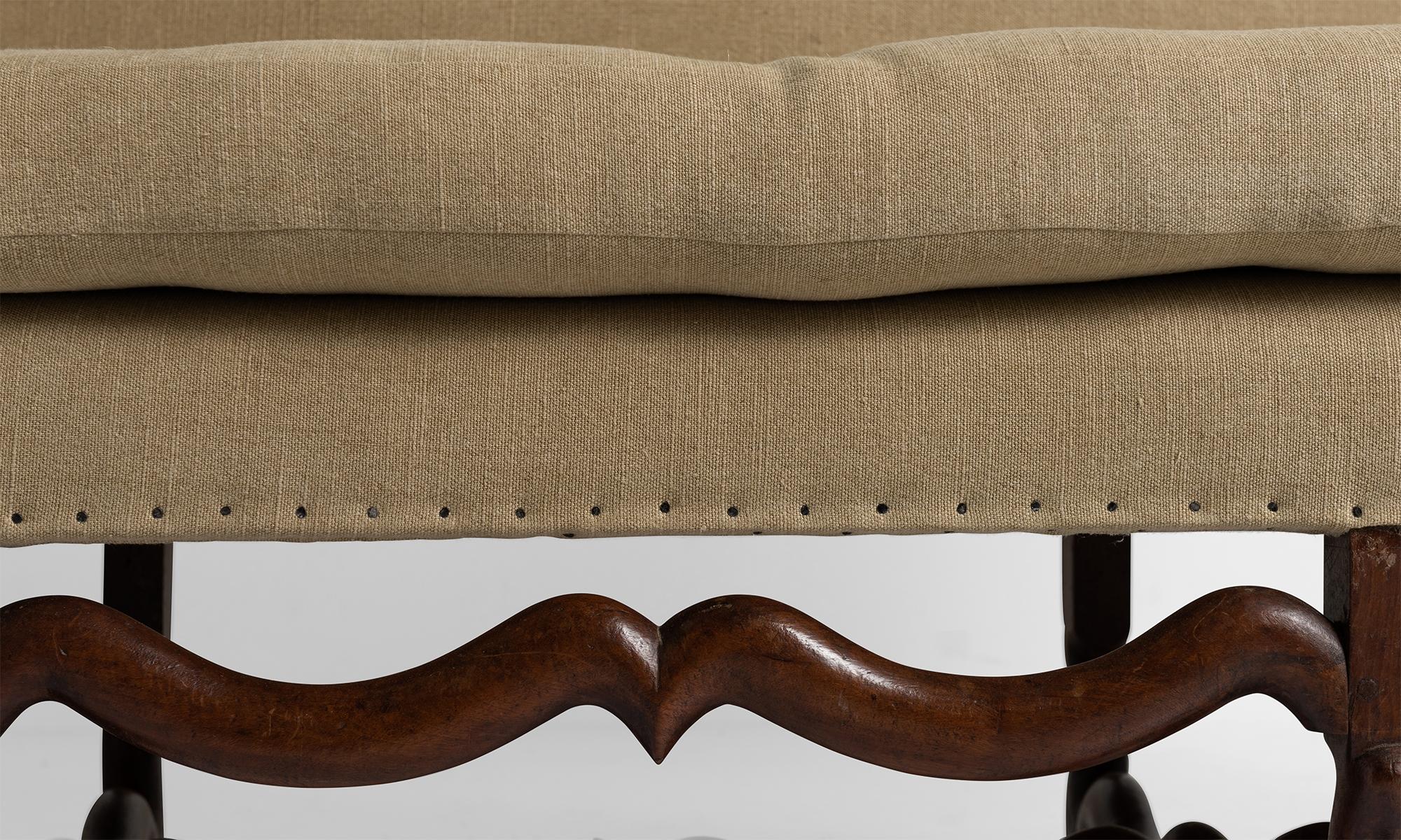 French Walnut Os de Mouton Sofa