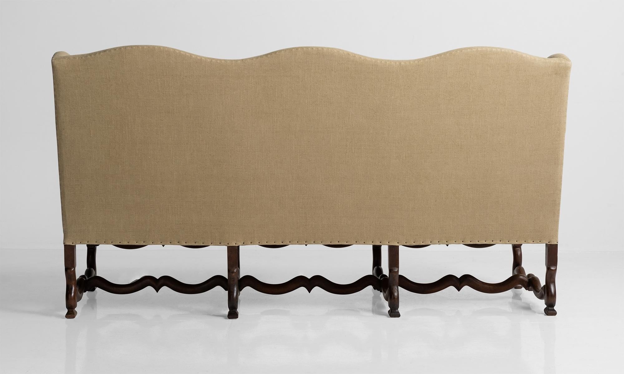 18th Century and Earlier Walnut Os de Mouton Sofa