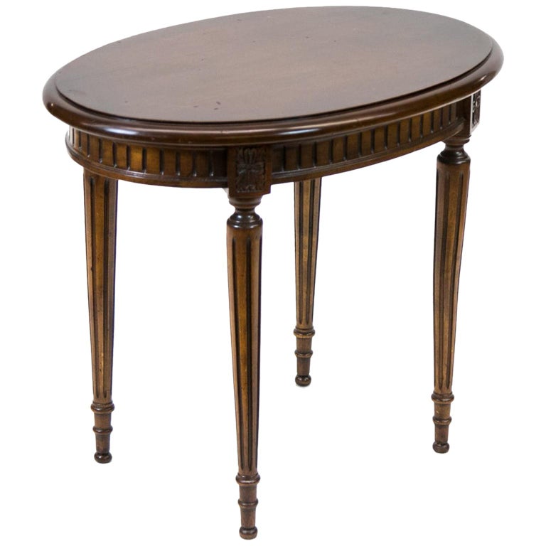 Walnut Oval Center Table For Sale at 1stDibs