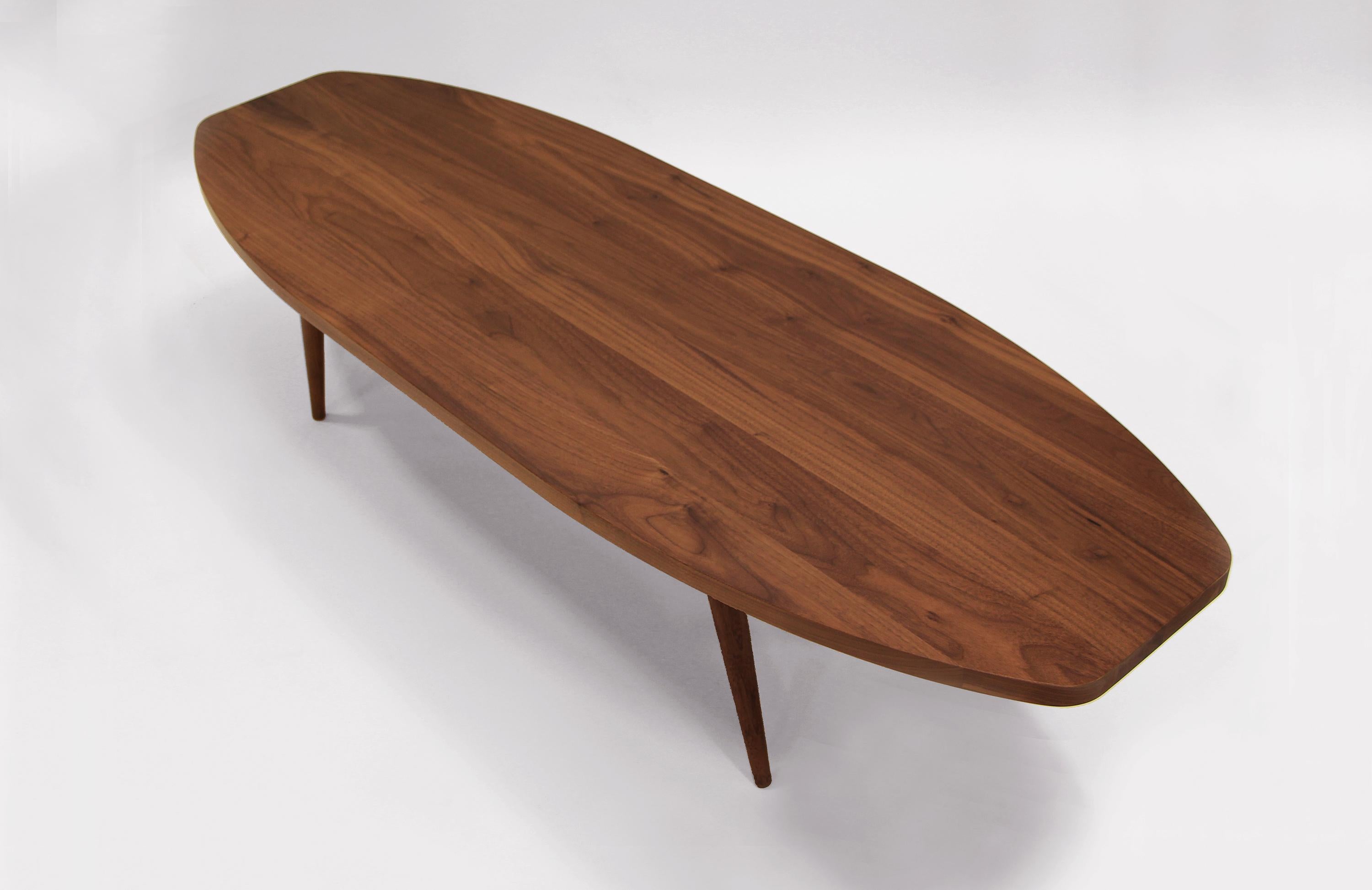 Originally designed by Mel Smilow in 1960 and officially reintroduced by his daughter Judy Smilow in 2013, the oval cocktail table is classically midcentury. The surface’s oval shape is simple, modern, and creates a piece that can truly be the focal