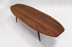 Walnut Oval Cocktail Table by Mel Smilow