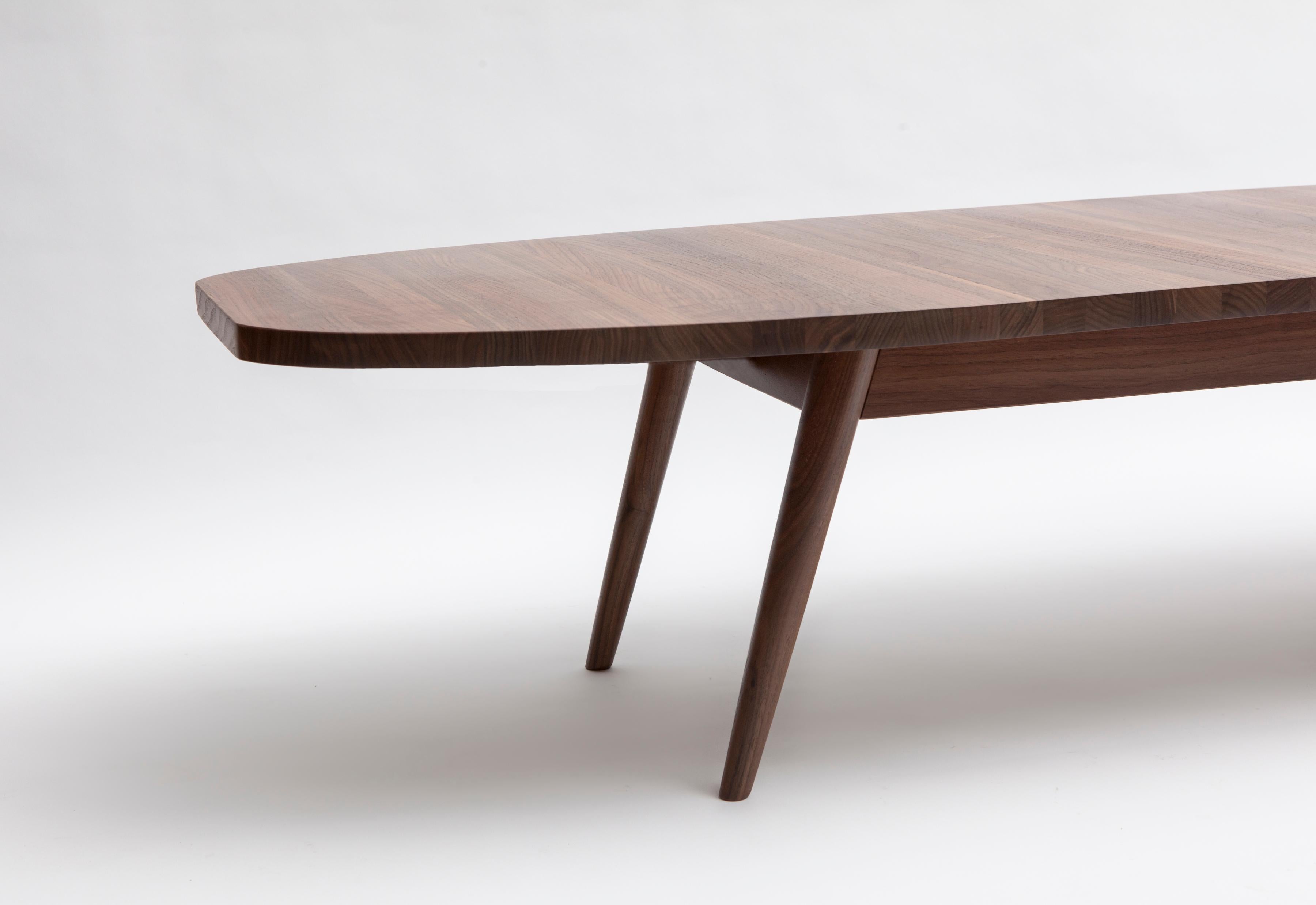 Mid-Century Modern Walnut Oval Cocktail Table by Mel Smilow For Sale