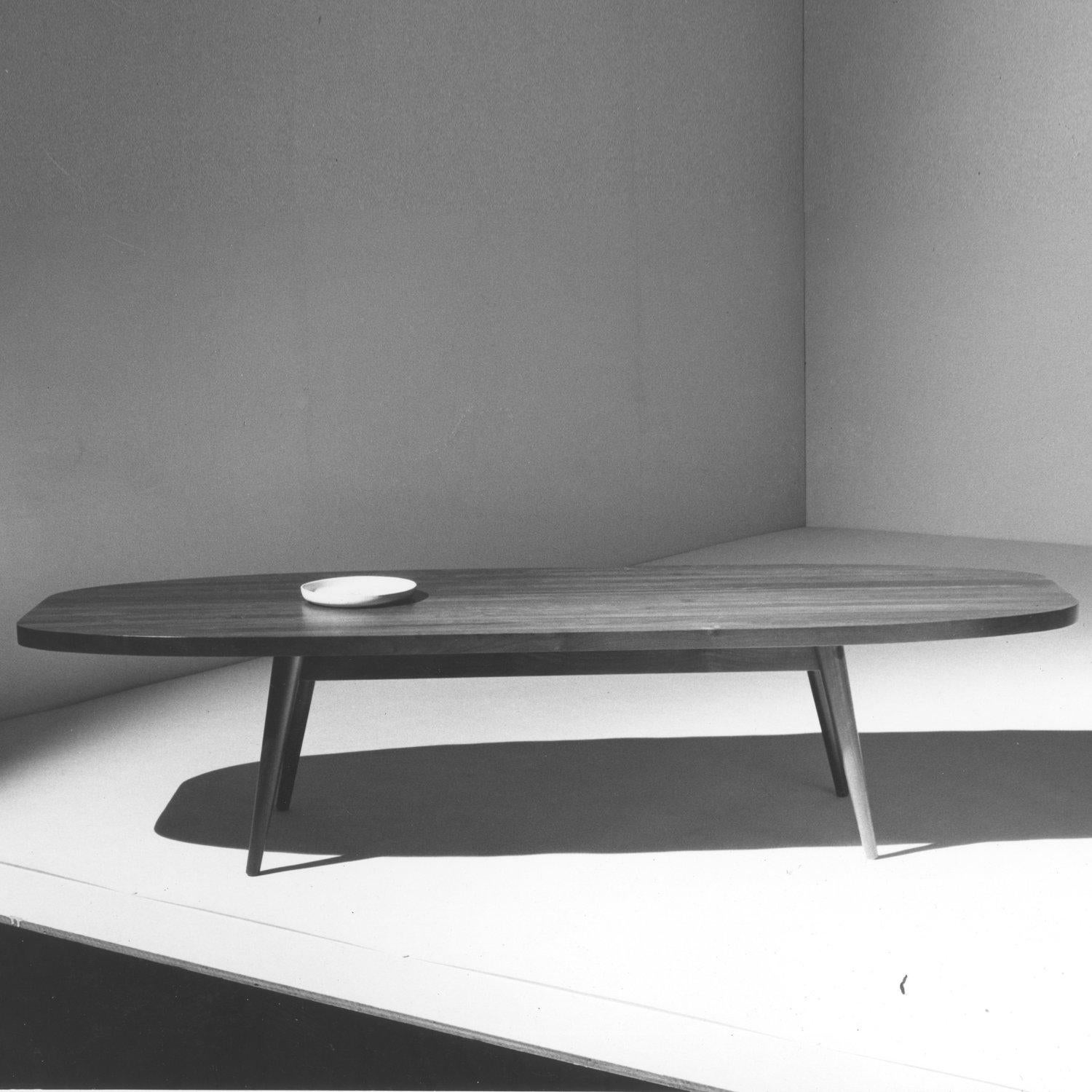 American Walnut Oval Cocktail Table by Mel Smilow For Sale