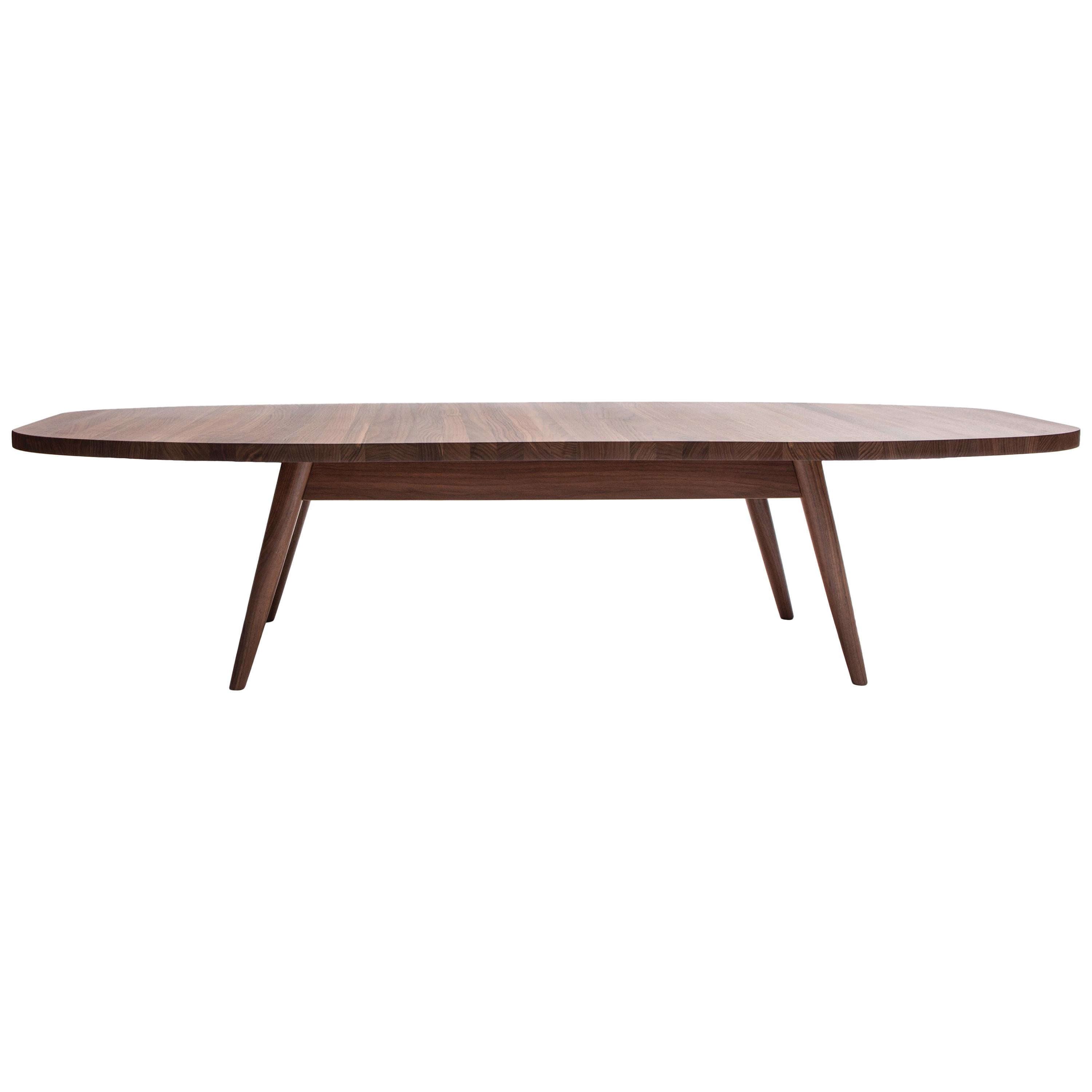 Walnut Oval Cocktail Table by Mel Smilow For Sale
