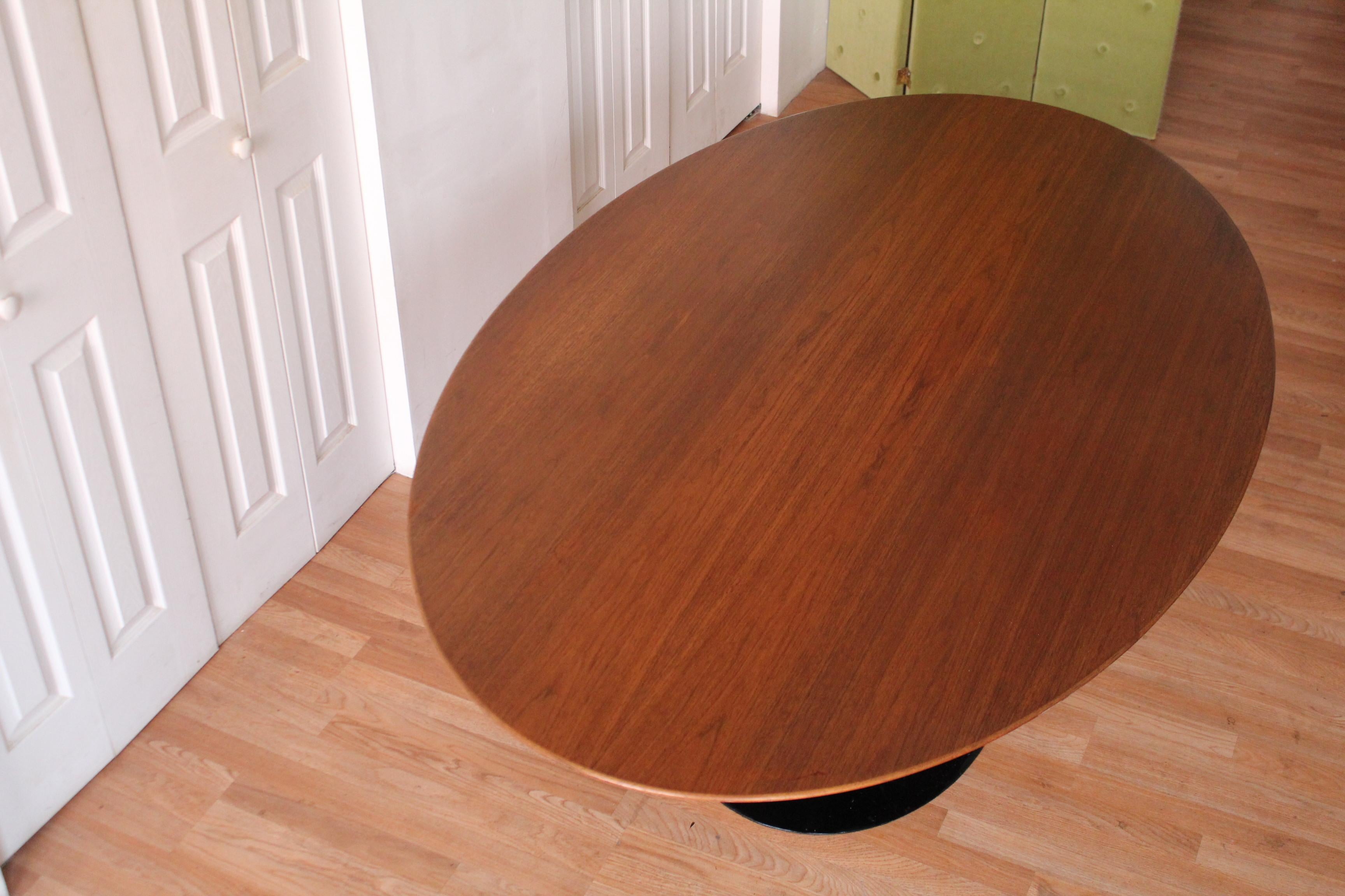 Cast Walnut Oval Tulip Table by Eero Saarinen for Knoll