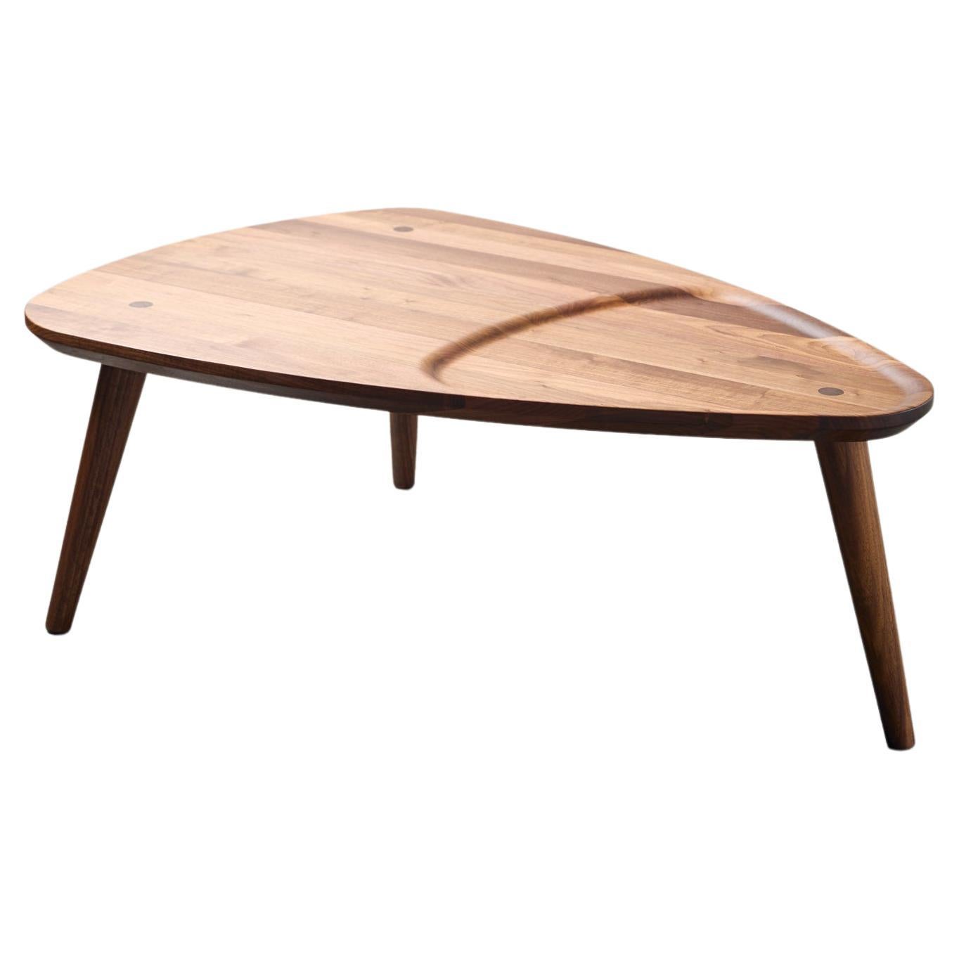 Walnut Oxbend Coffee Table by Fernweh Woodworking For Sale