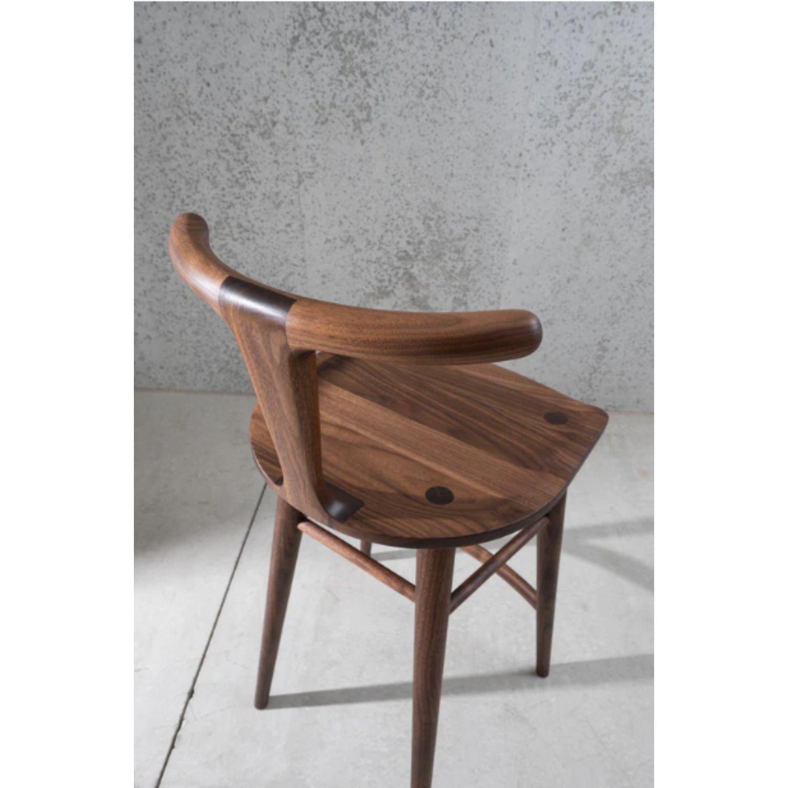 Modern Walnut Oxbend Stool by Fernweh Woodworking For Sale