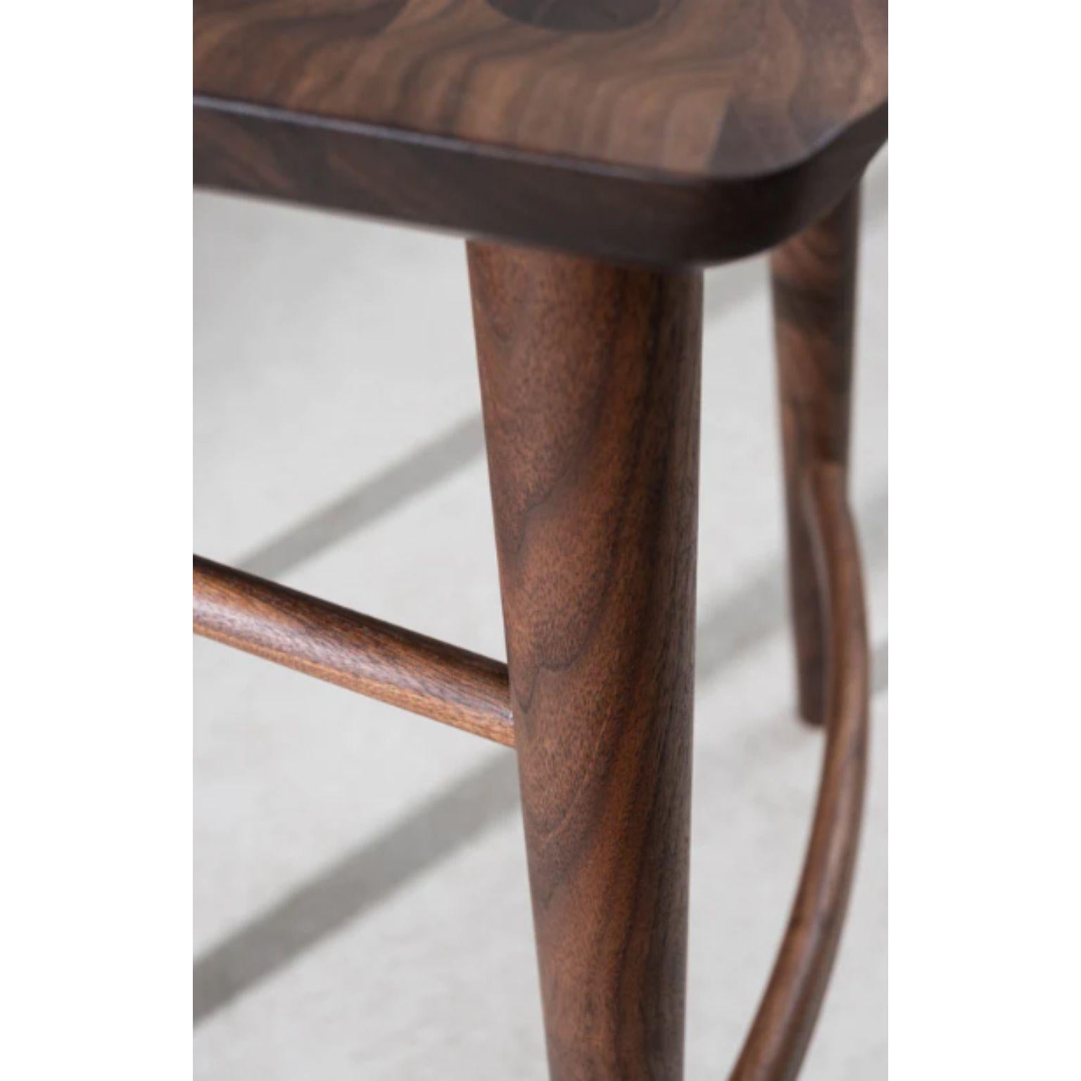 Other Walnut Oxbend Stool by Fernweh Woodworking For Sale