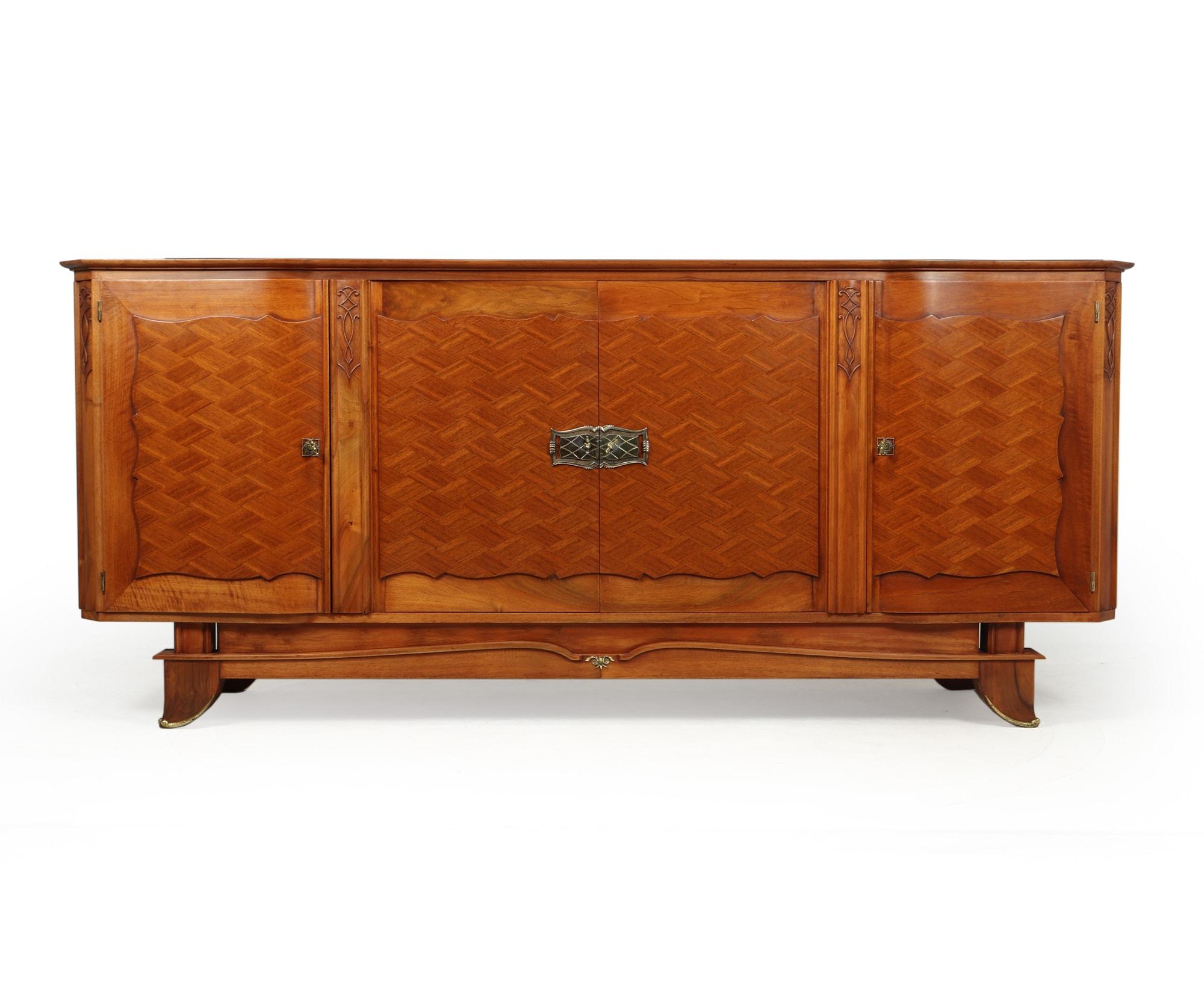 Walnut Parquetry Sideboard by Jules Leleu, c1950 9