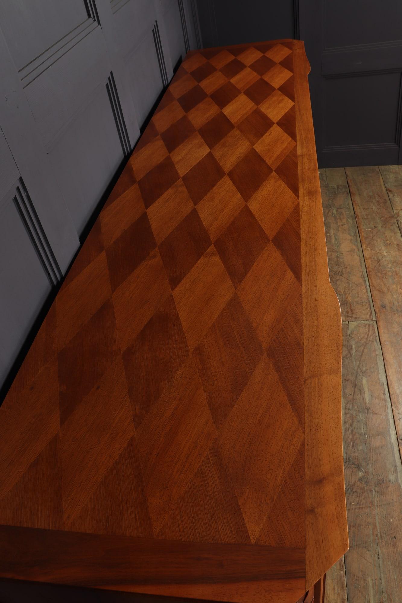 French Walnut Parquetry Sideboard by Jules Leleu, c1950