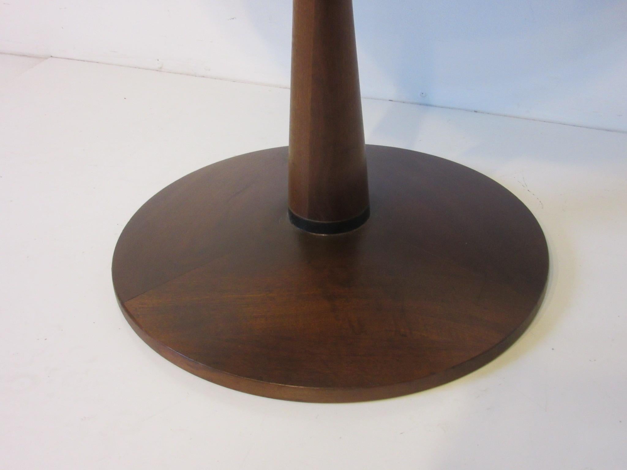 American Walnut Pedestal Based Side Table by Drexel for the Declaration Collection
