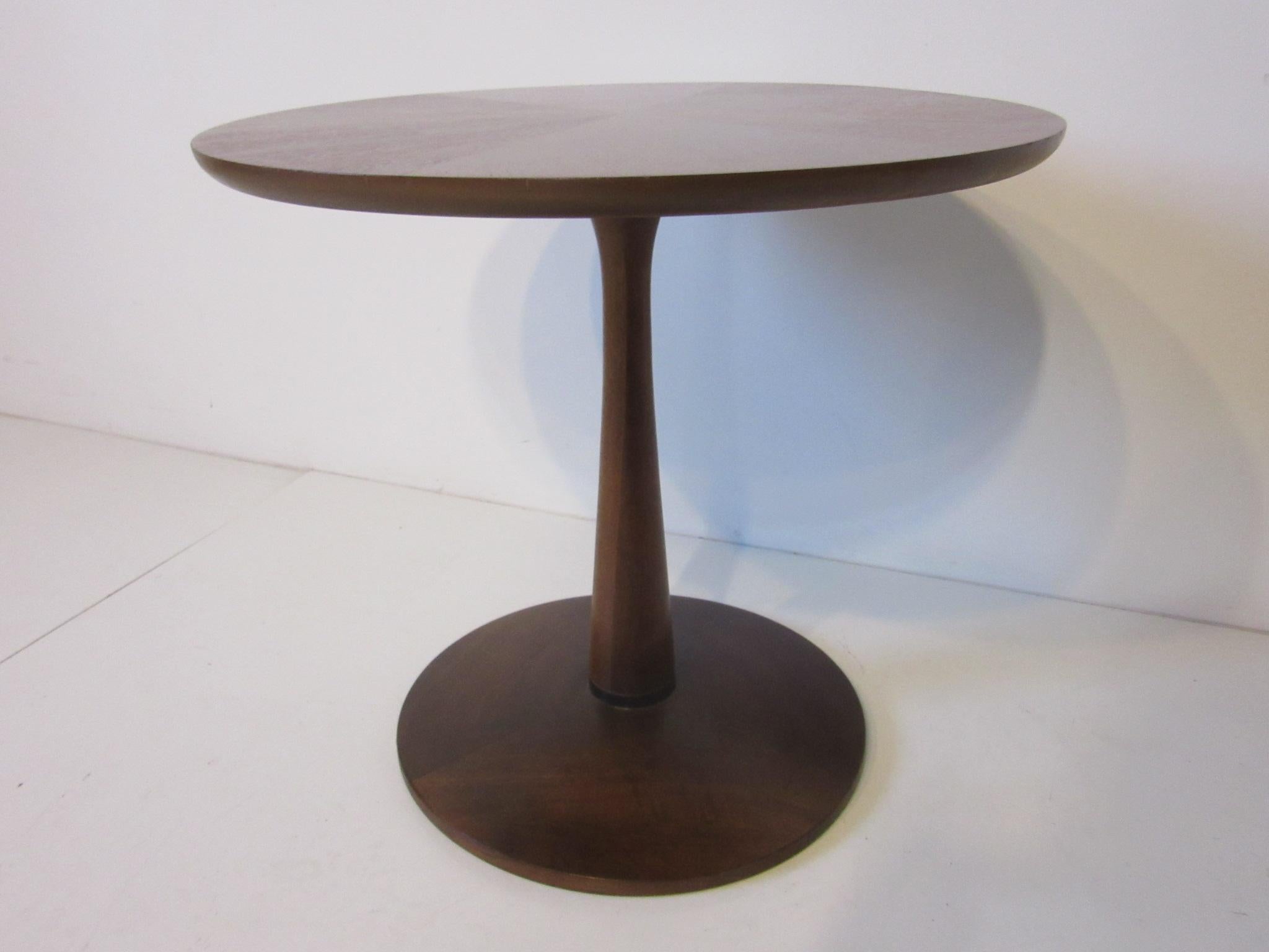 20th Century Walnut Pedestal Based Side Table by Drexel for the Declaration Collection
