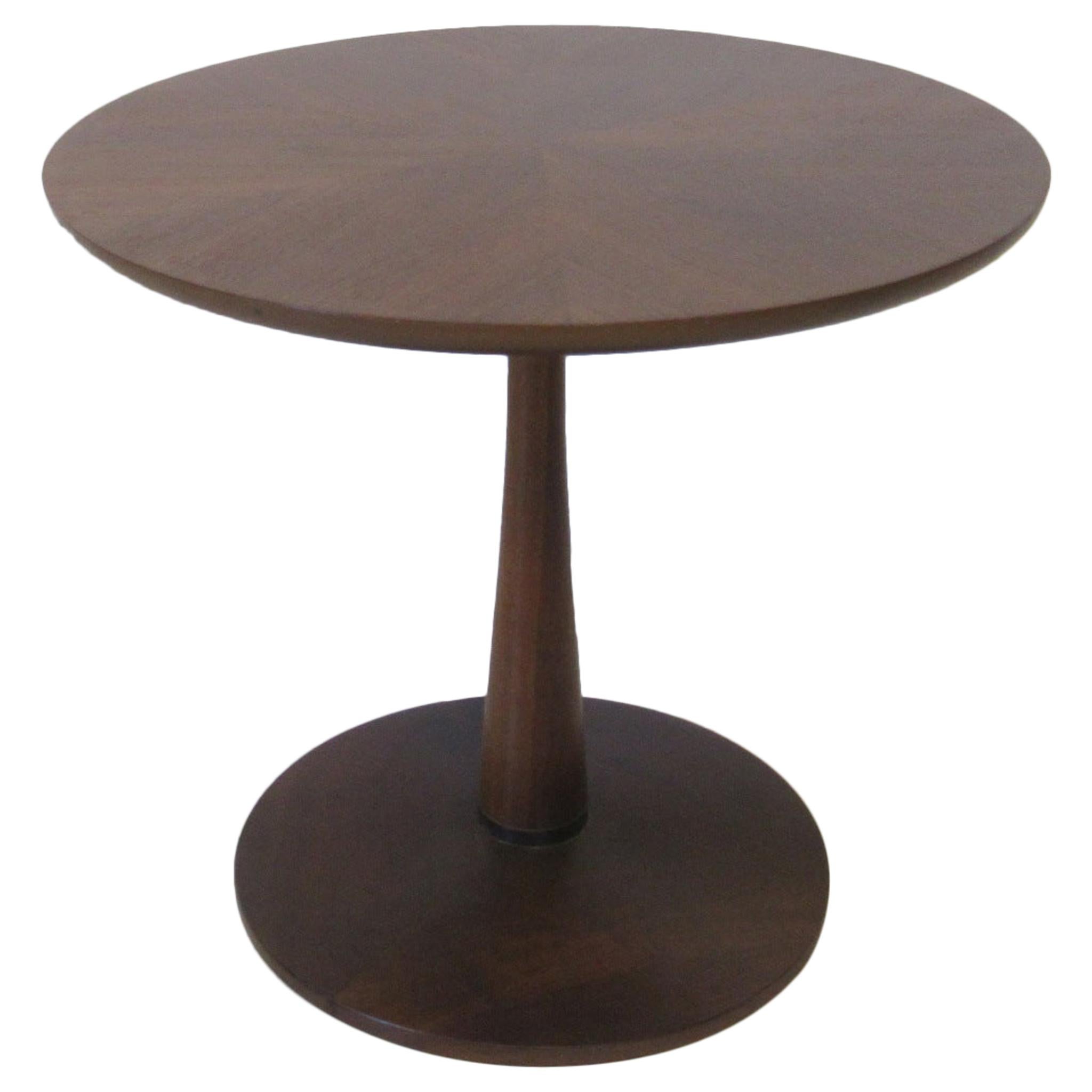 Walnut Pedestal Based Side Table by Drexel for the Declaration Collection