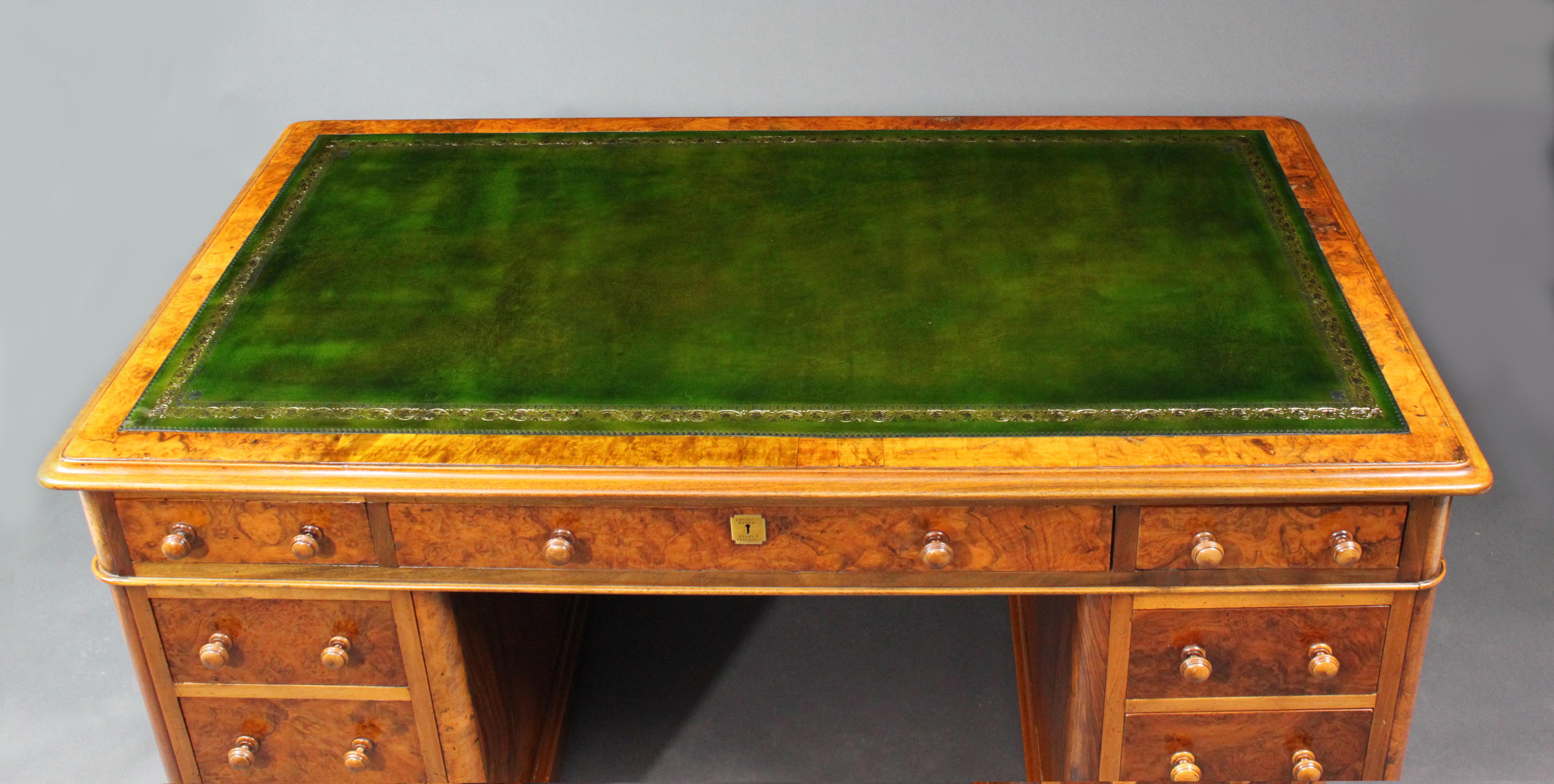 Veneer Walnut Pedestal Desk