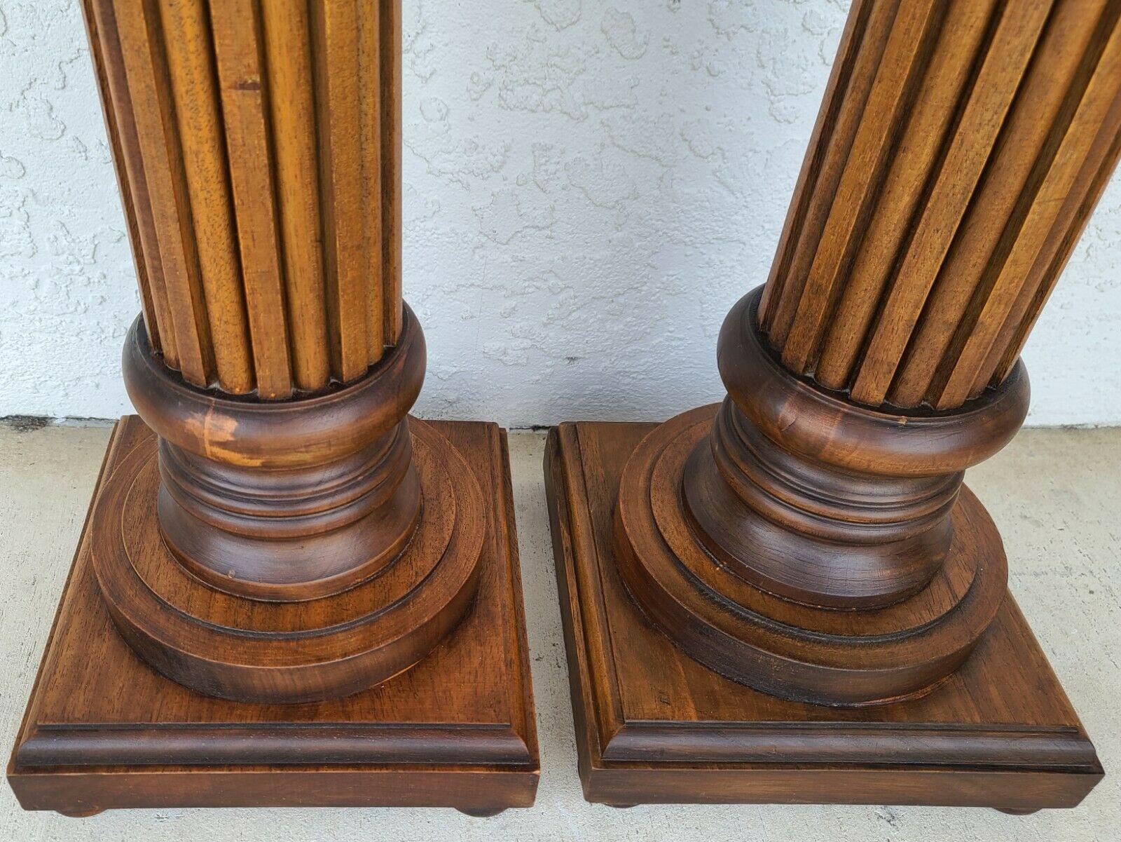 Walnut Pedestal Display Stands by Decorative Crafts Italy 3