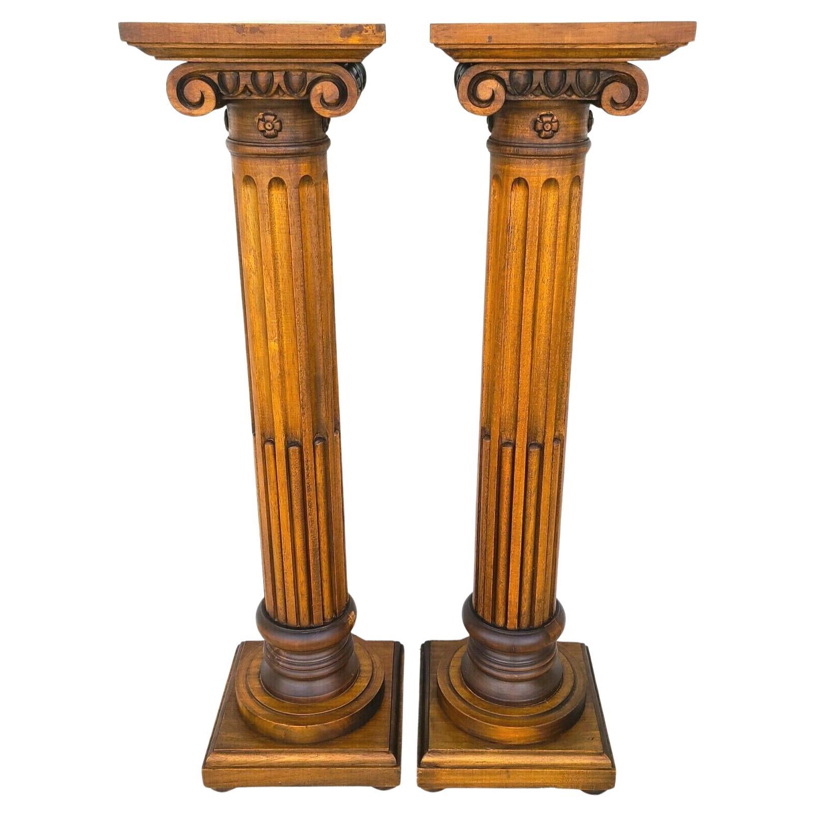 Walnut Pedestal Display Stands by Decorative Crafts Italy