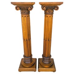 Walnut Pedestal Display Stands by Decorative Crafts Italy