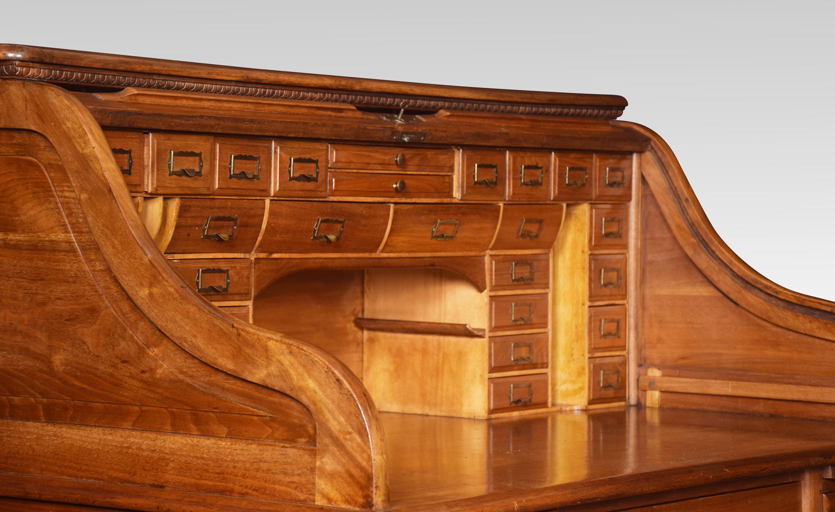 walnut roll top desk