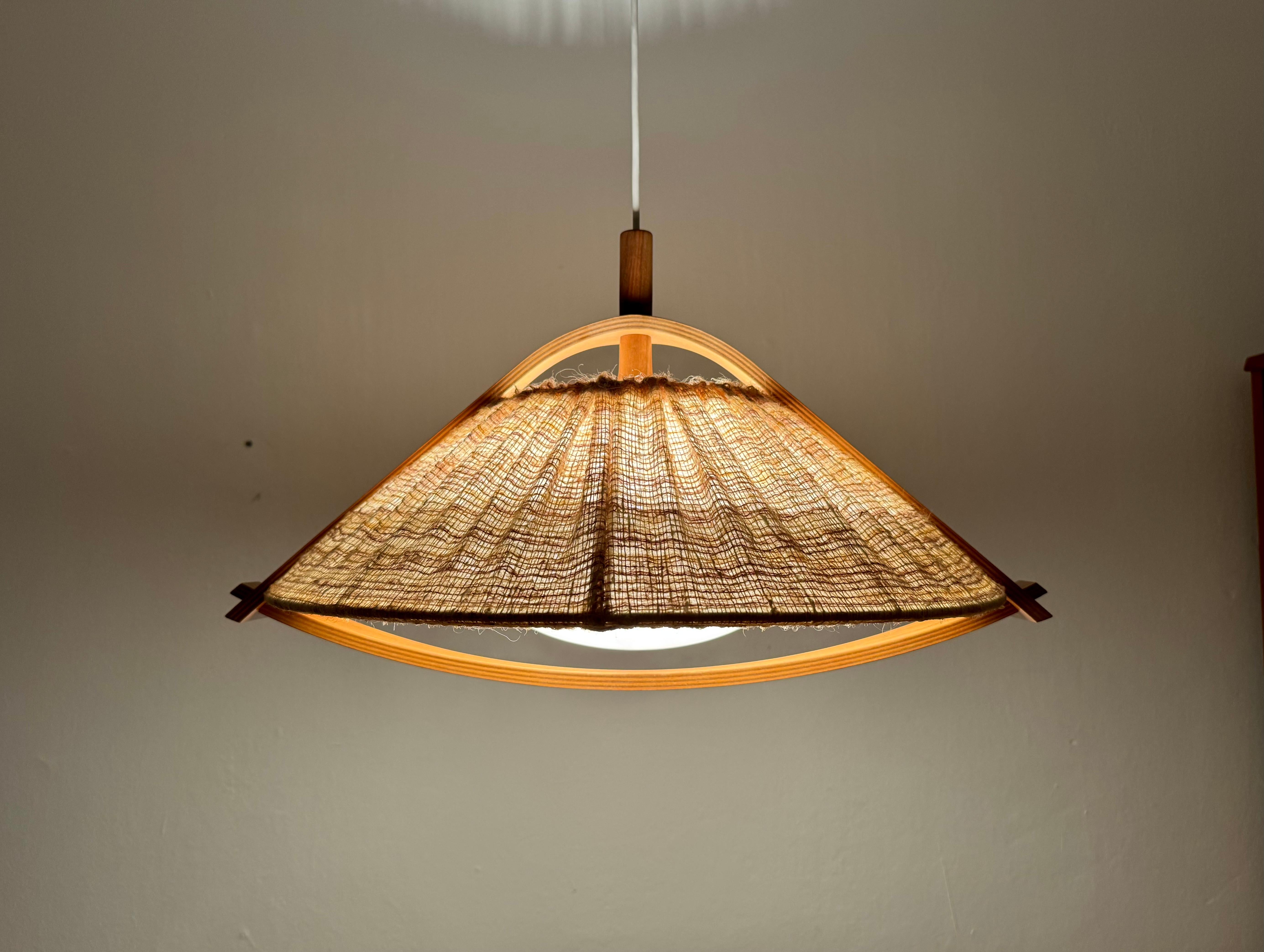 Walnut Pendant Lamp by Temde For Sale 5