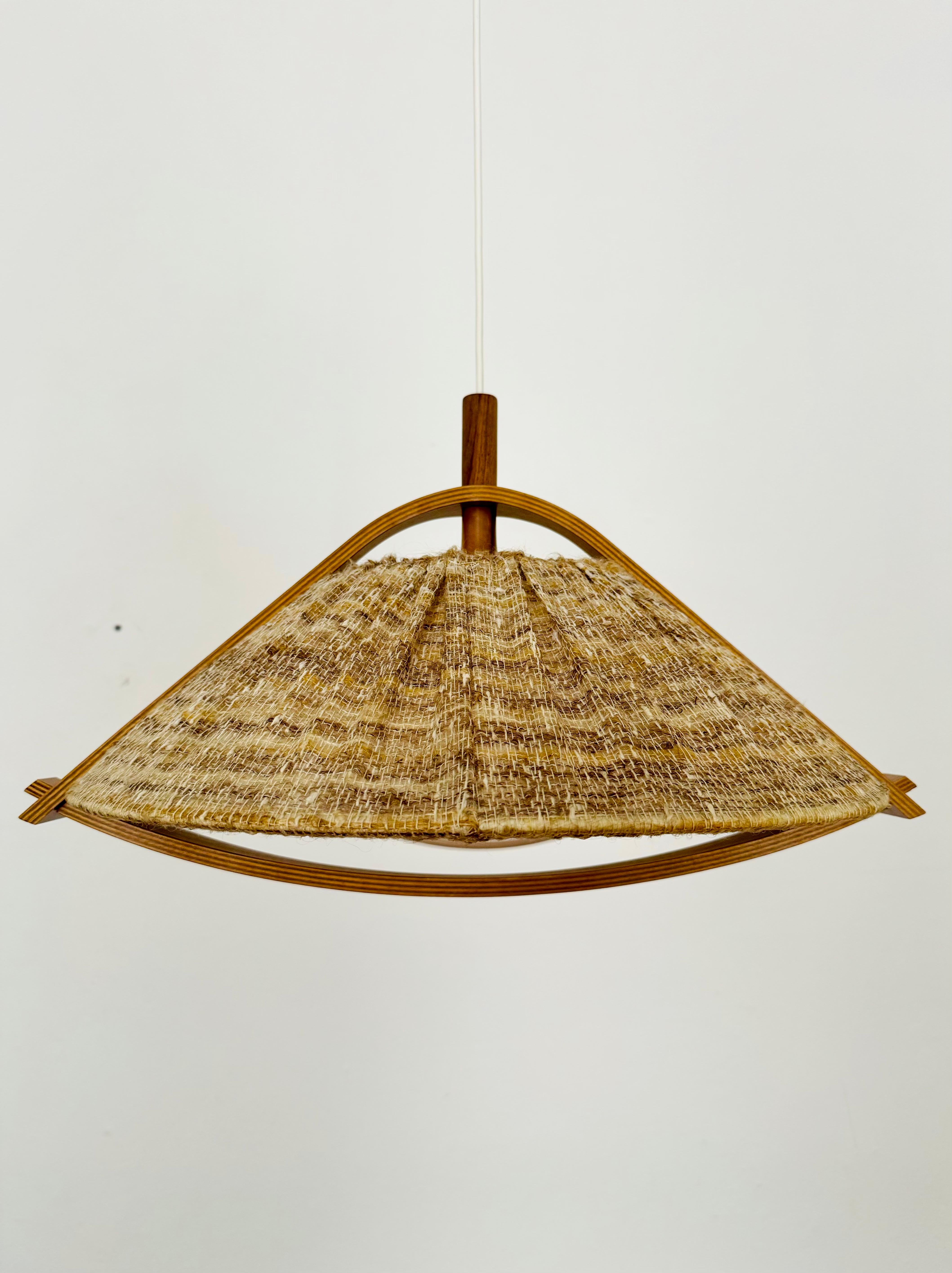 Scandinavian Modern Walnut Pendant Lamp by Temde For Sale