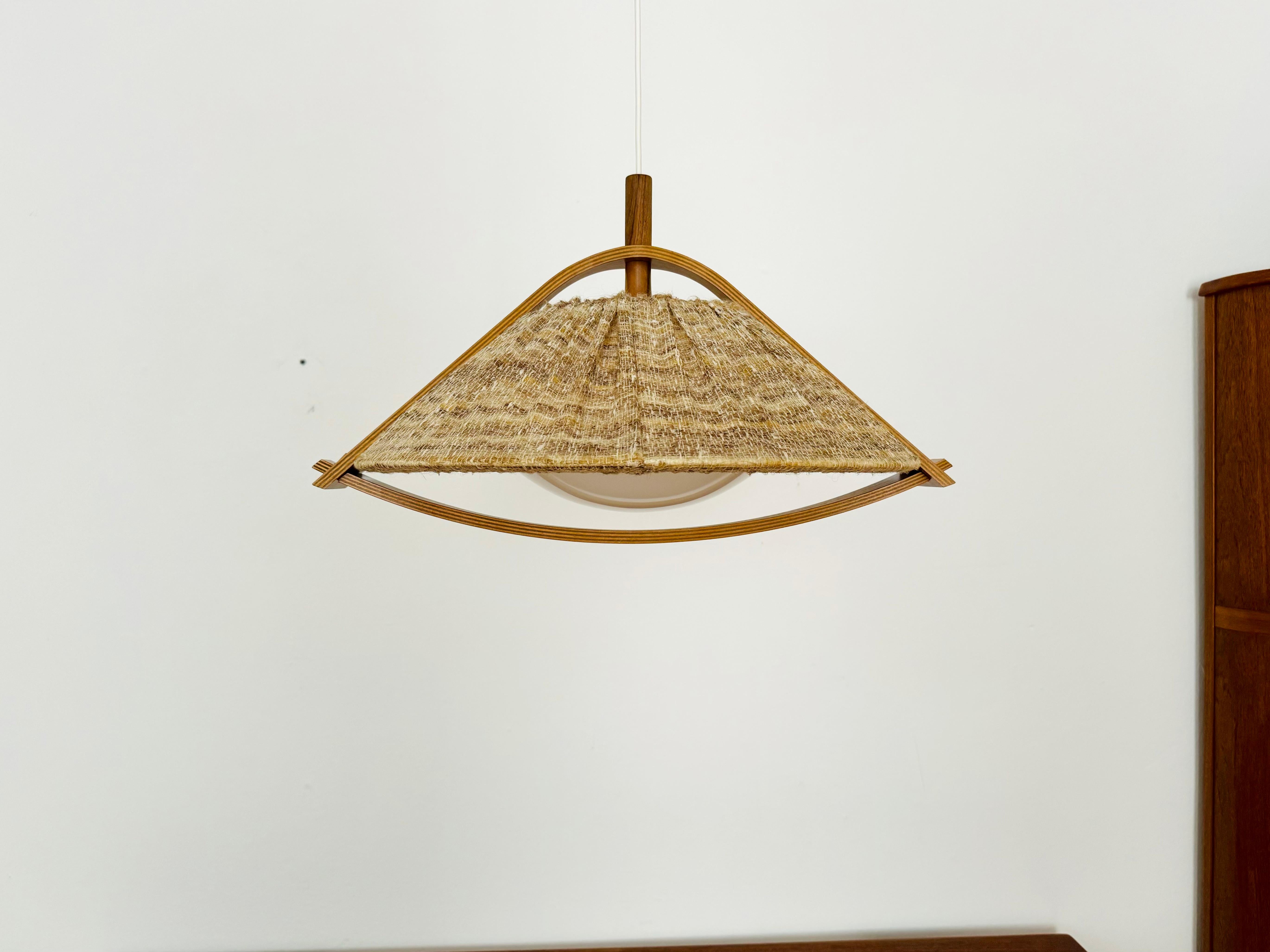 Walnut Pendant Lamp by Temde In Good Condition For Sale In München, DE