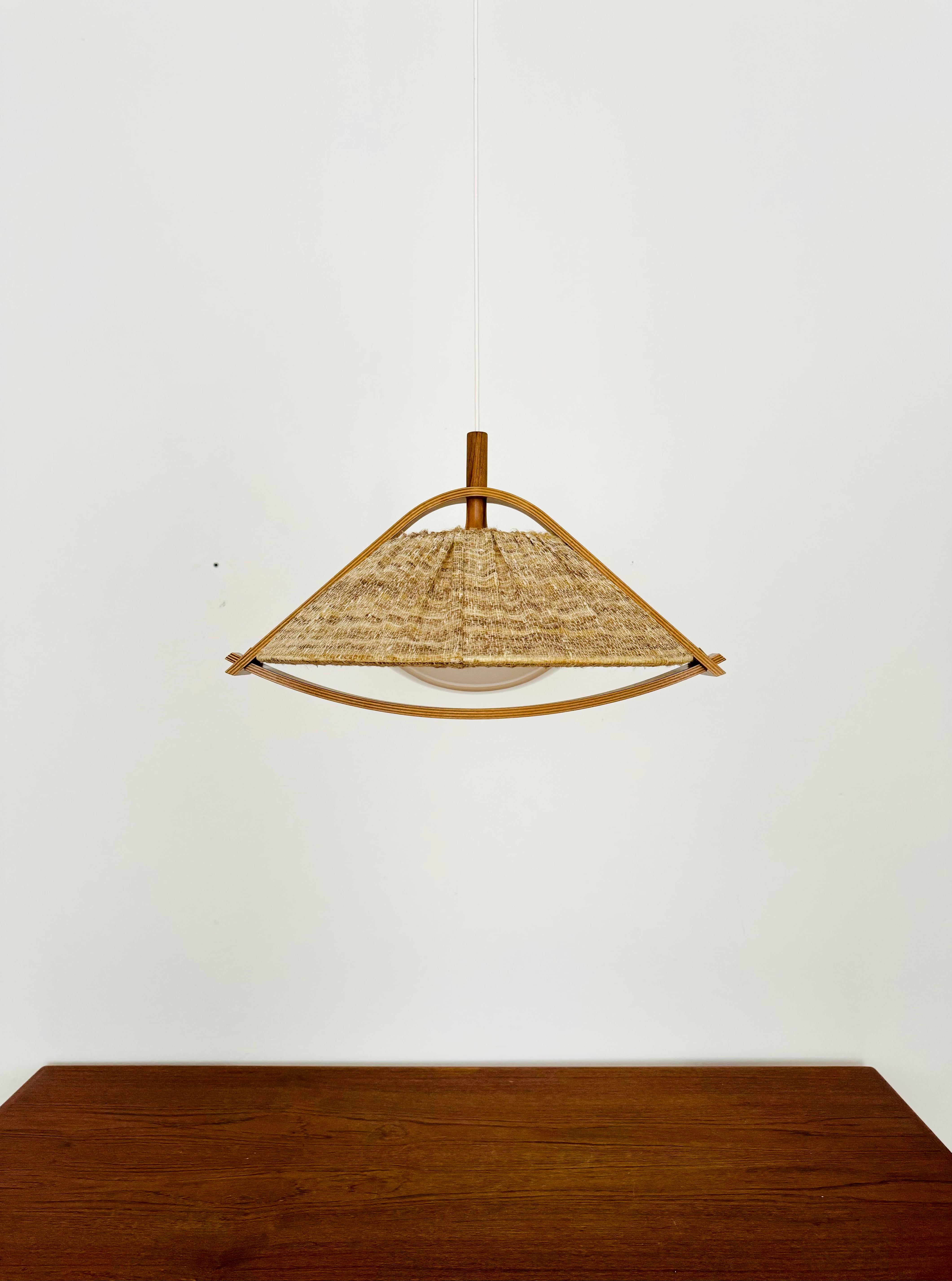Mid-20th Century Walnut Pendant Lamp by Temde For Sale