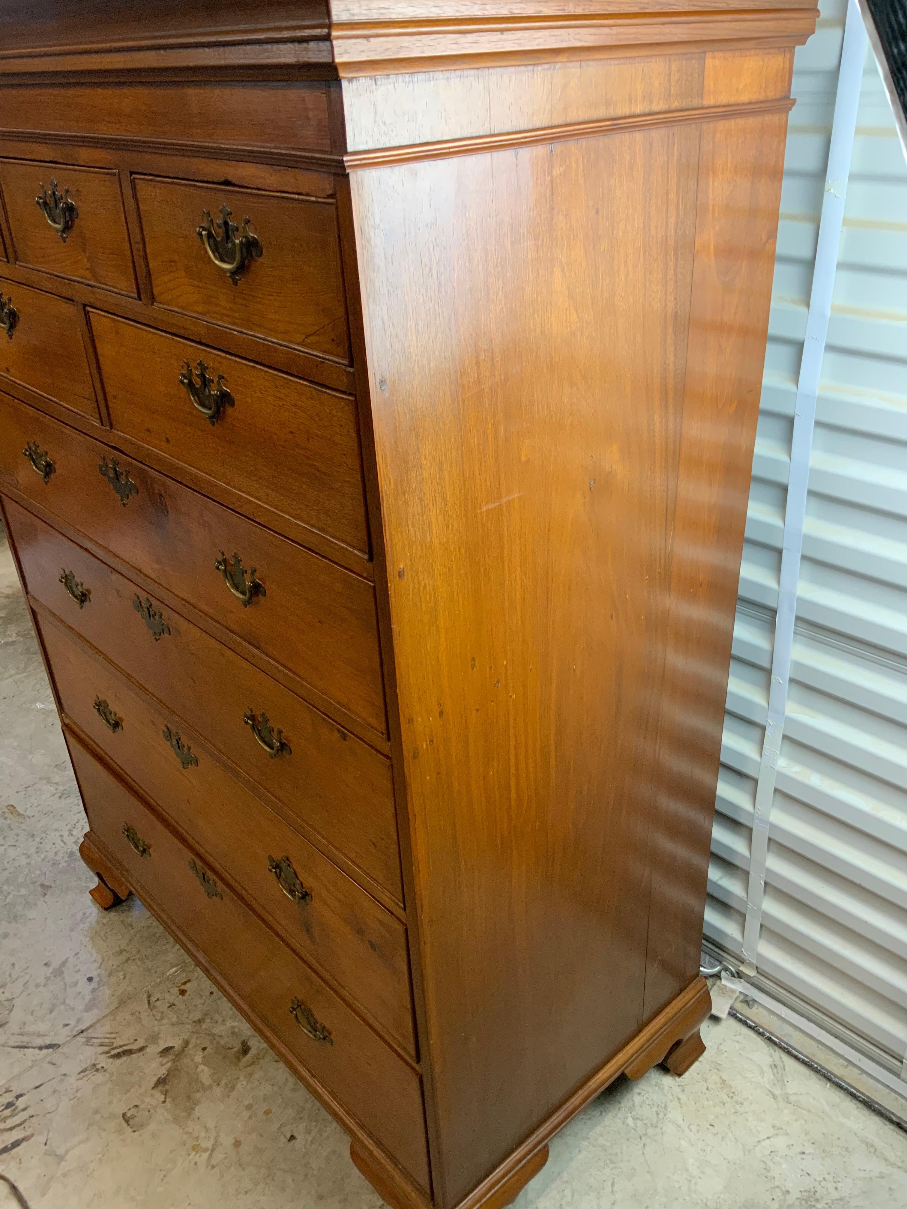 Chippendale Walnut Pennsylvania Tall Chest