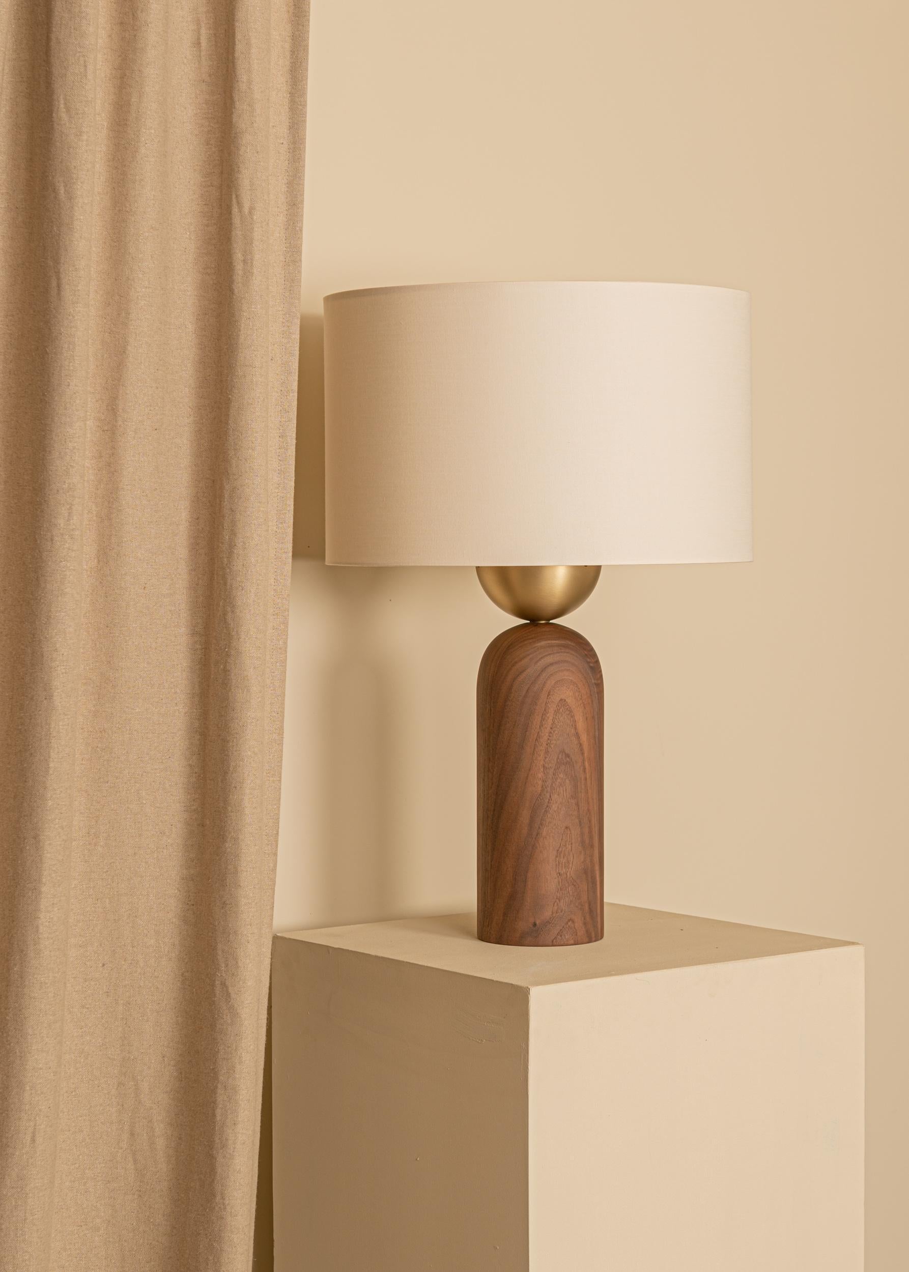 Walnut Peona Table Lamp by Simone & Marcel
Dimensions: Ø 40 x H 61 cm.
Materials: Brass, cotton and walnut.

Also available in different marble, wood and alabaster options and finishes. Custom options available on request. Please contact us. 

All