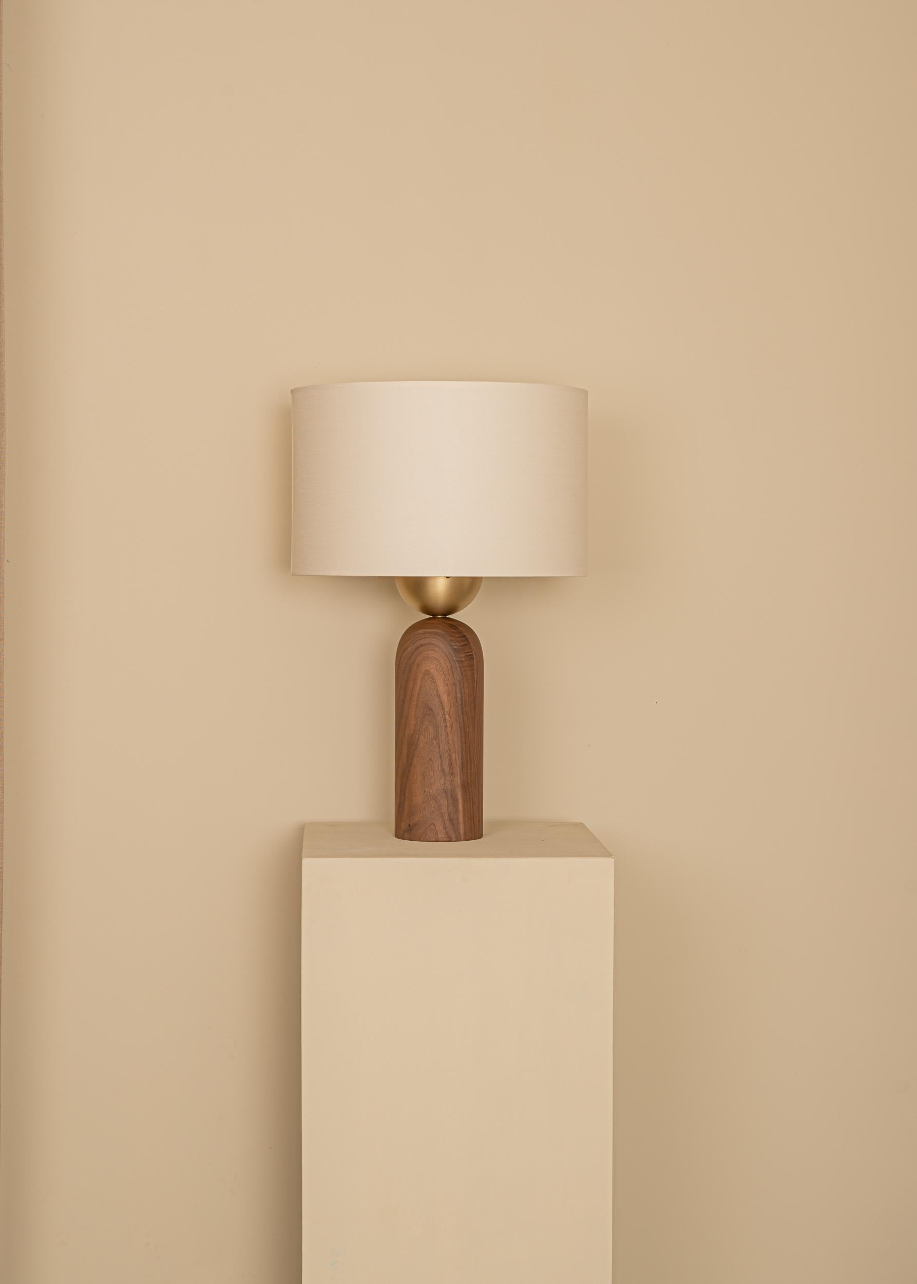 Other Walnut Peona Table Lamp by Simone & Marcel For Sale