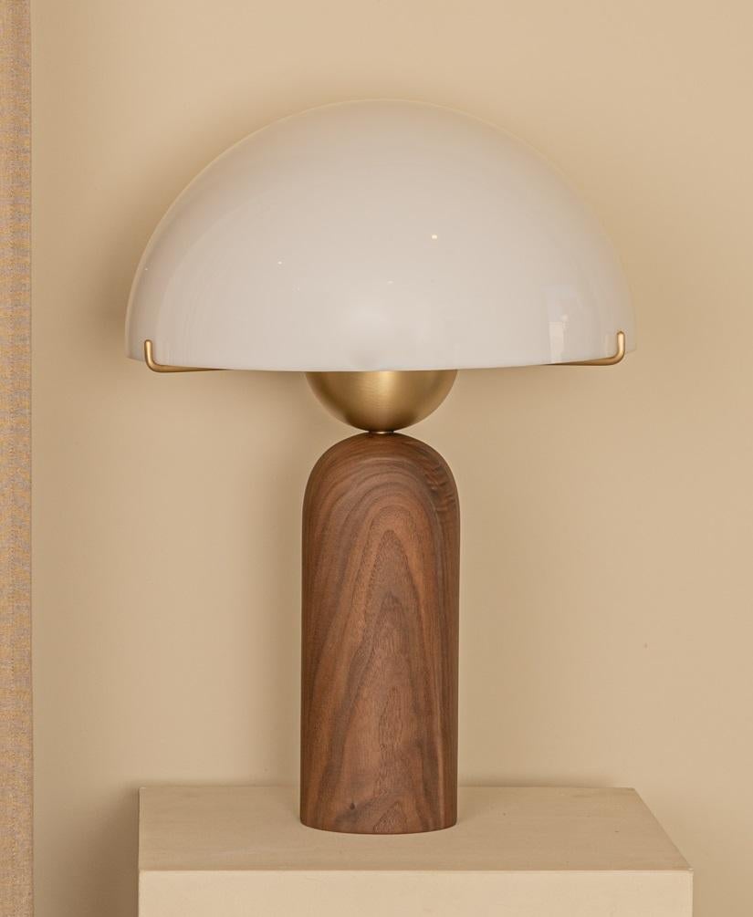 Walnut Peono Table Lamp by Simone & Marcel
Dimensions: Ø 40.6 x H 61 cm.
Materials: Brass, acrylic and walnut wood.

Also available in different marble, wood and alabaster options and finishes. Custom options available on request. Please contact us.