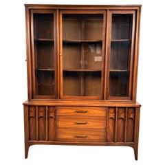 Vintage Walnut Perspecta China Cabinet by Kent-Coffey
