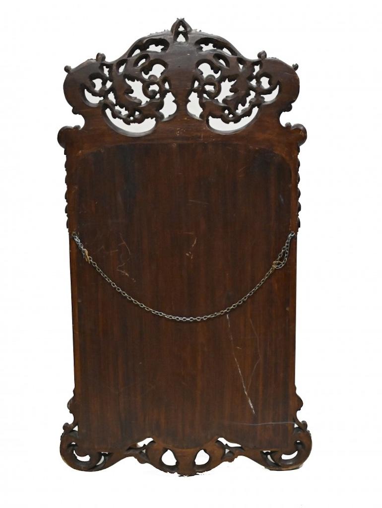 Walnut Pier Mirror Carved Glass English Antique For Sale 6
