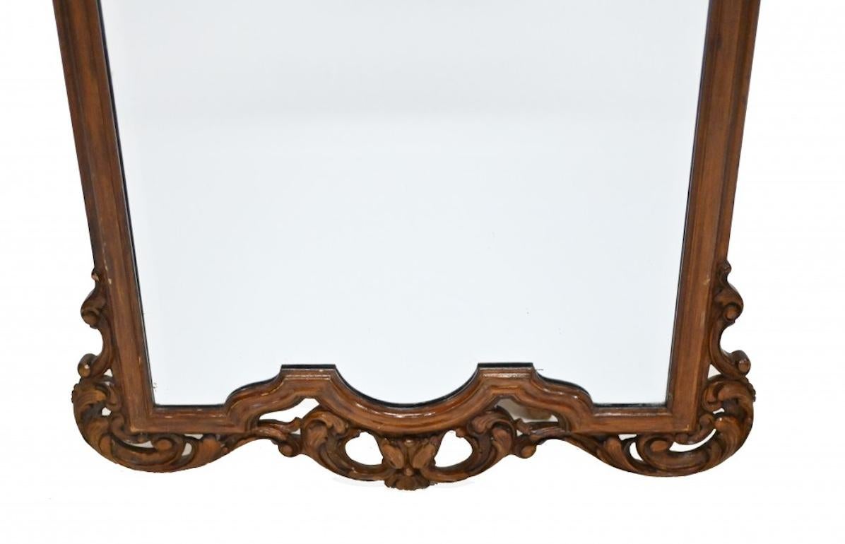 Walnut Pier Mirror Carved Glass English Antique For Sale 5