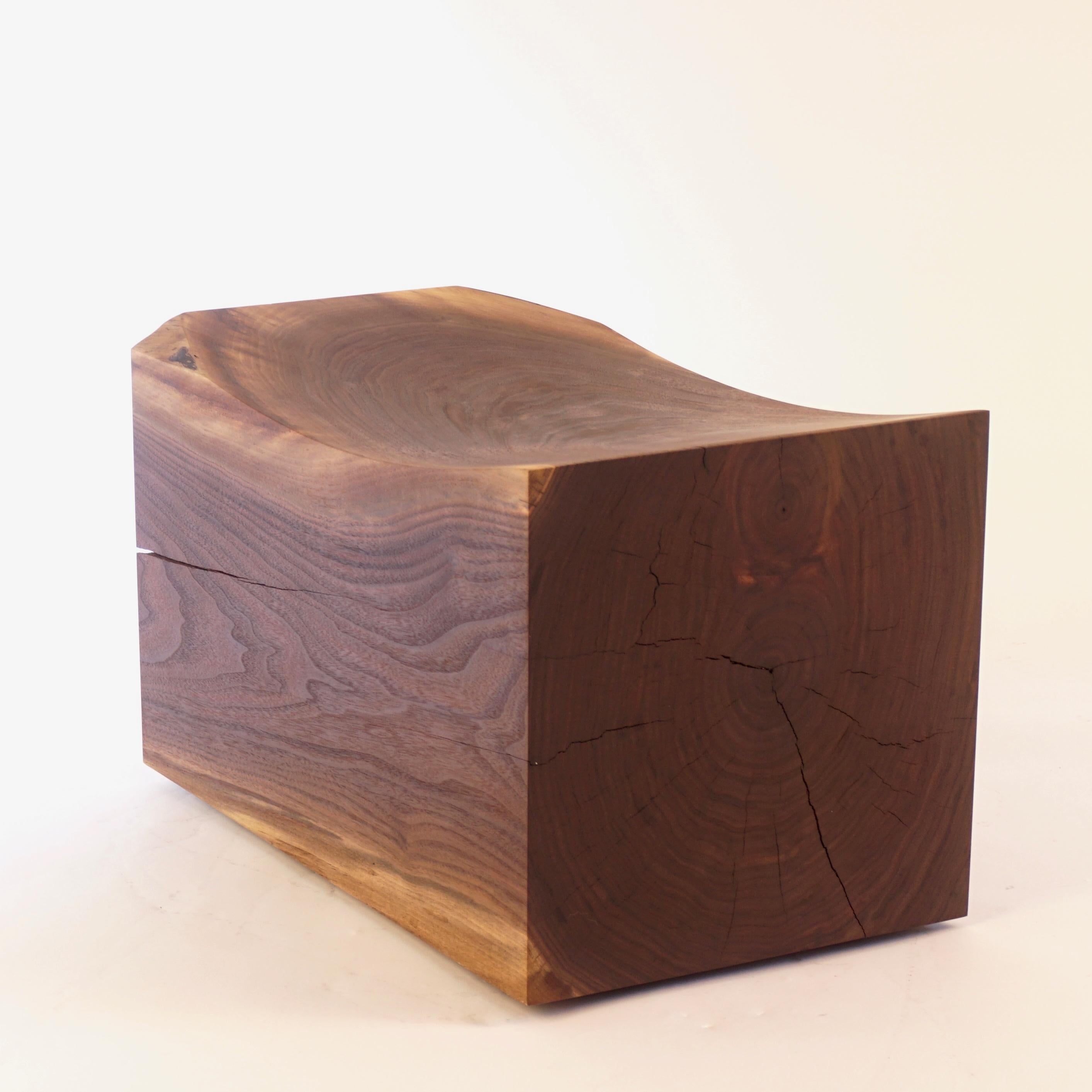 Contemporary Walnut Pillow Benches on Casters
