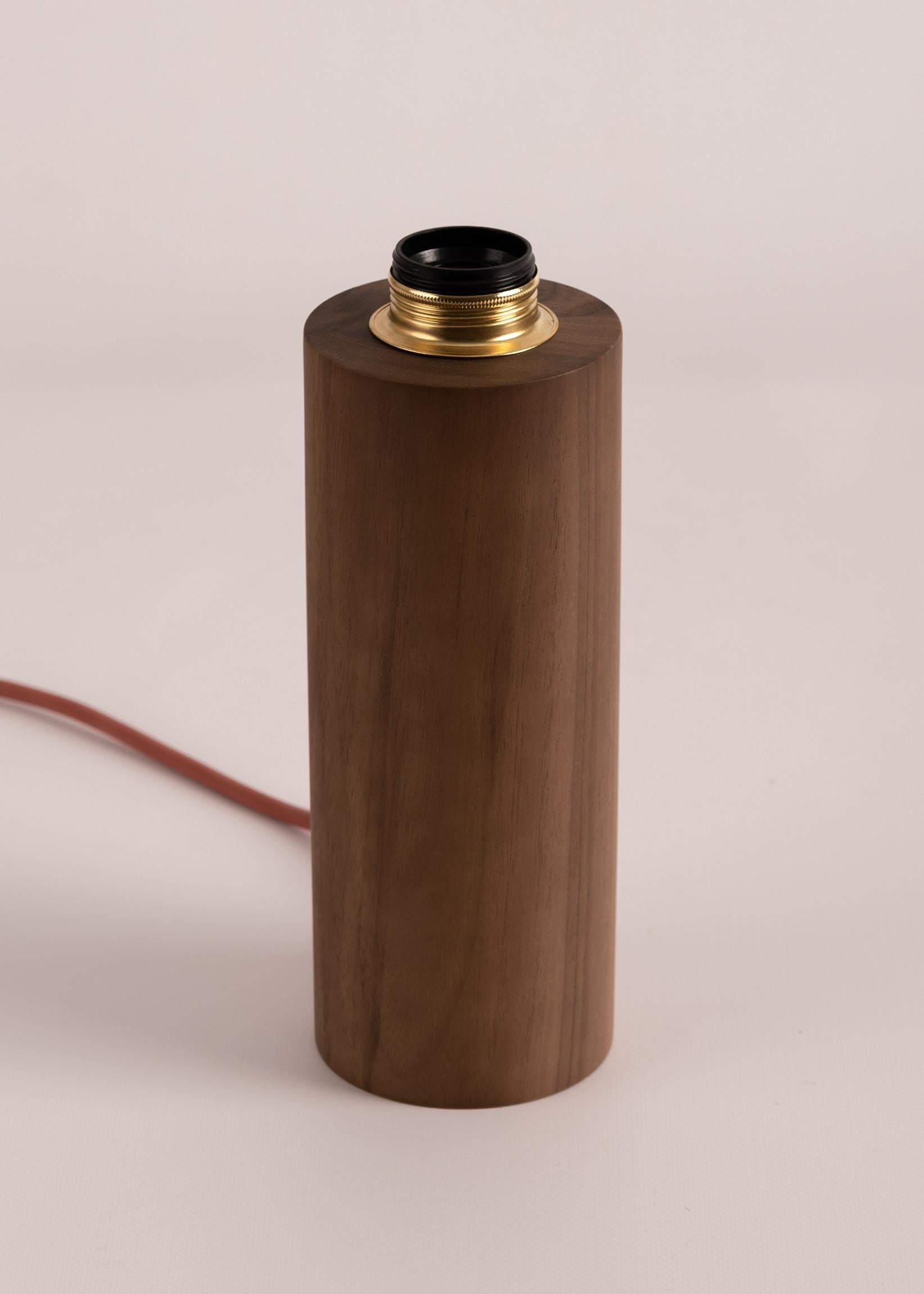 Post-Modern Walnut Pipito Table Lamp by Simone & Marcel For Sale
