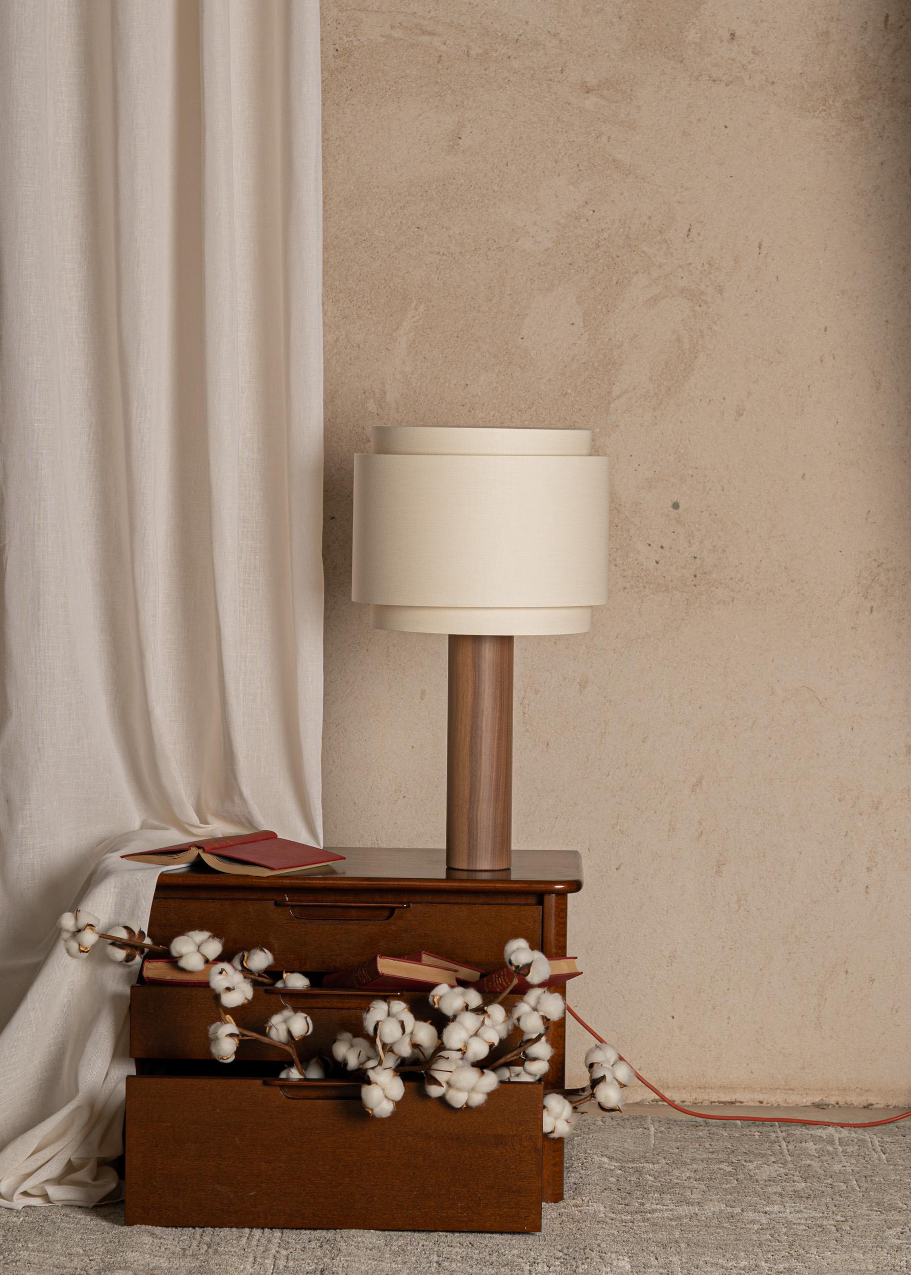 Other Walnut Pipo Duoble Table Lamp by Simone & Marcel For Sale