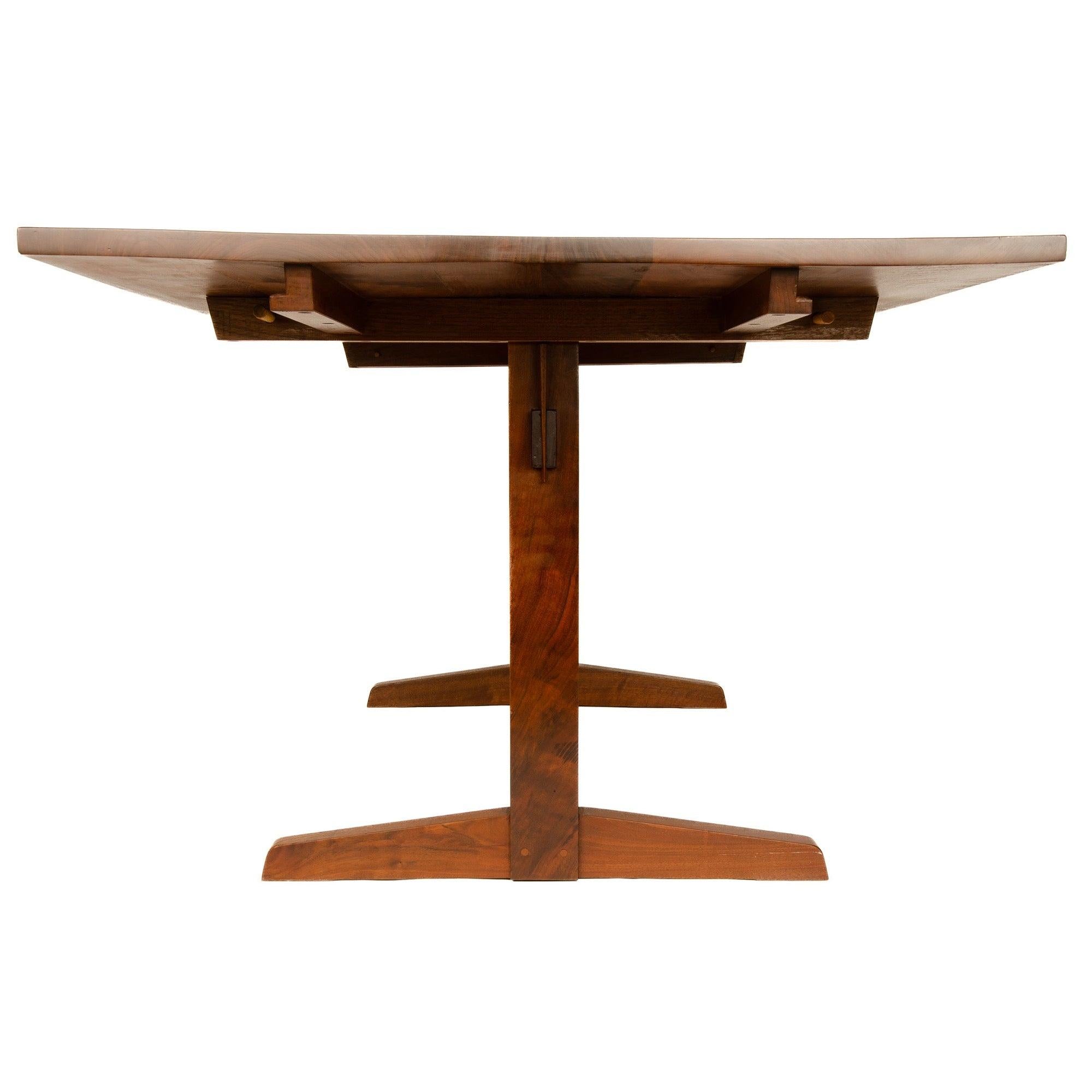 American Walnut Plank Top Trestle Dining Table by George Nakashima for Nakashima Studio For Sale