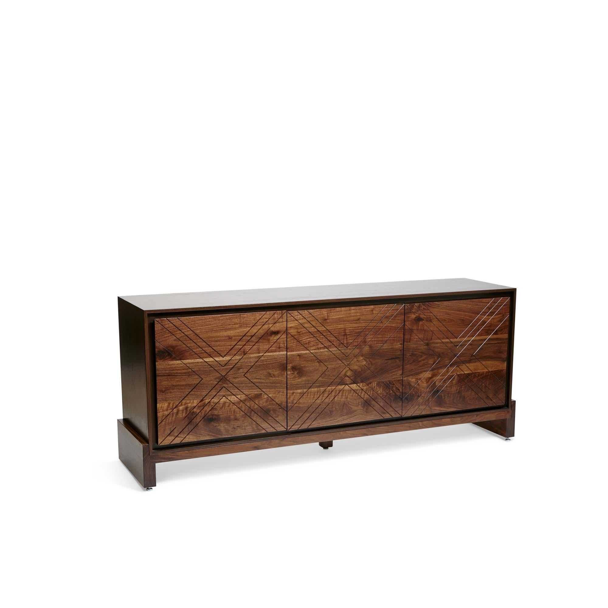 The platform cabinet is a three-door cabinet with a solid American walnut or white oak front and base, with scribed doors. Shown here in Natural Walnut.

The Lawson-Fenning Collection is designed and handmade in Los Angeles, California. Reach out