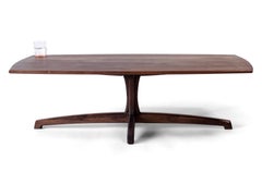 Walnut Plume Coffee Table, Contemporary Pedestal Living Room Table by Arid