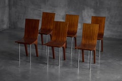 Walnut Postmodern Dining Chairs, Italy, 1980s