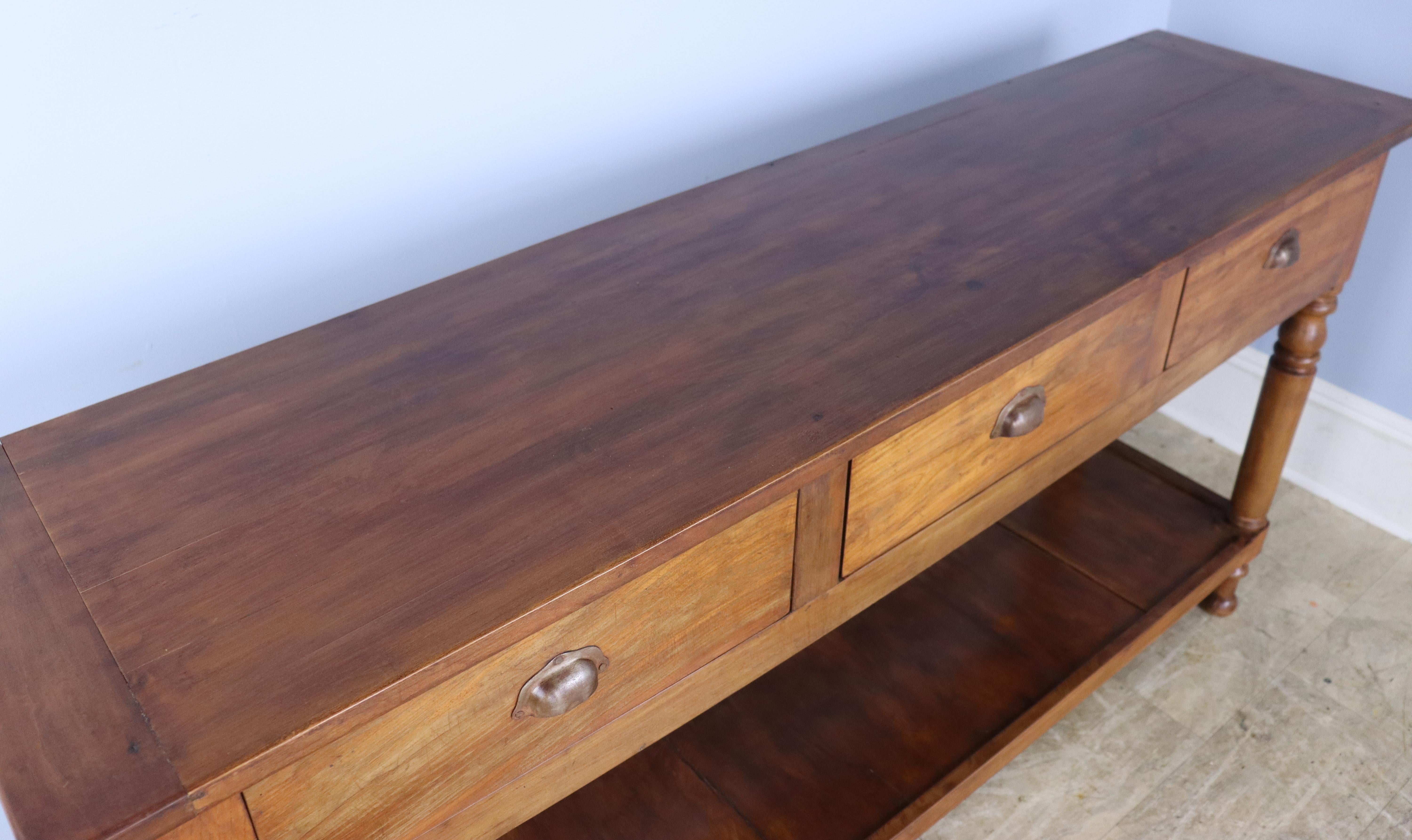 Walnut Potboard Base Server with Turned Legs -B For Sale 1