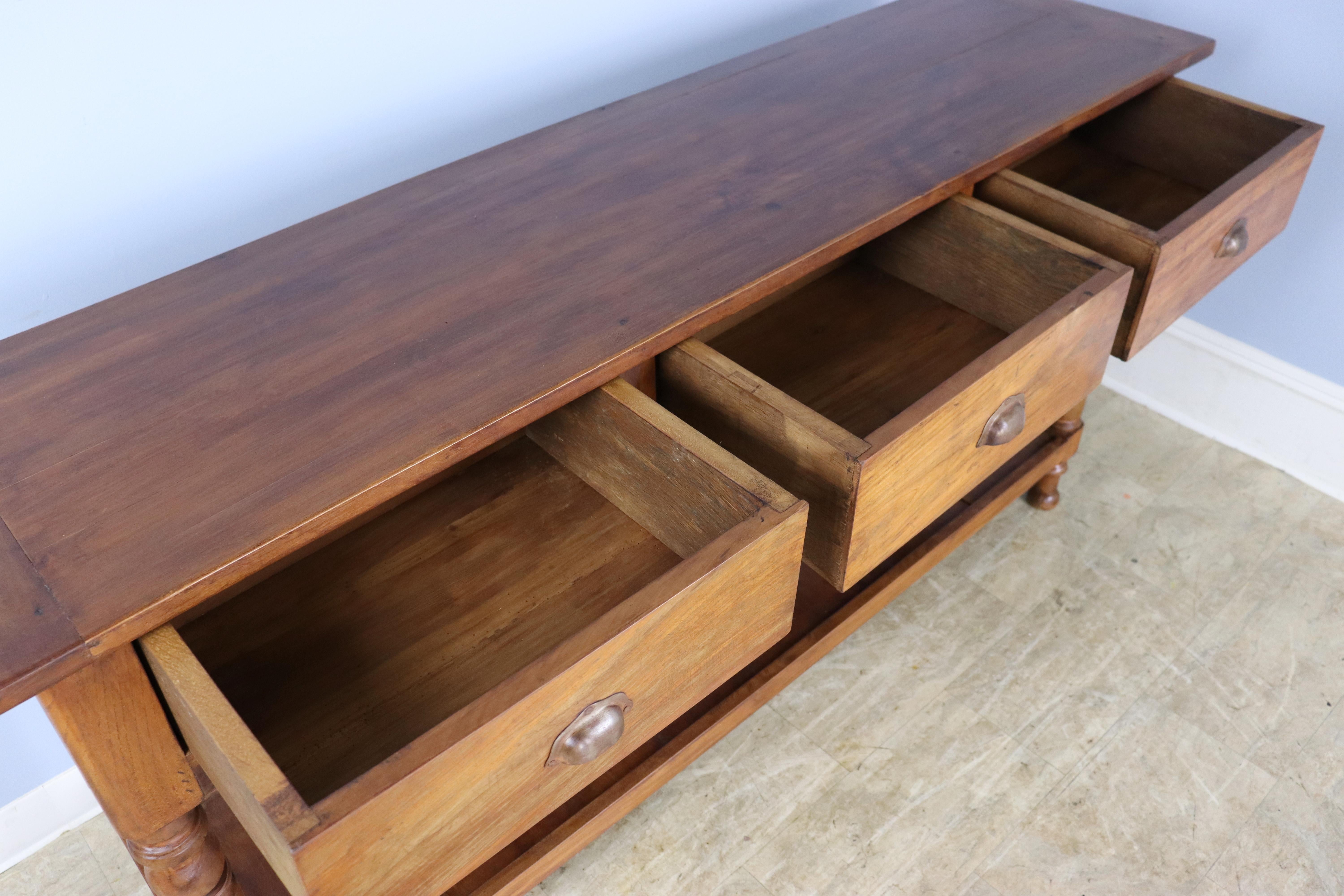 Walnut Potboard Base Server with Turned Legs -B For Sale 3