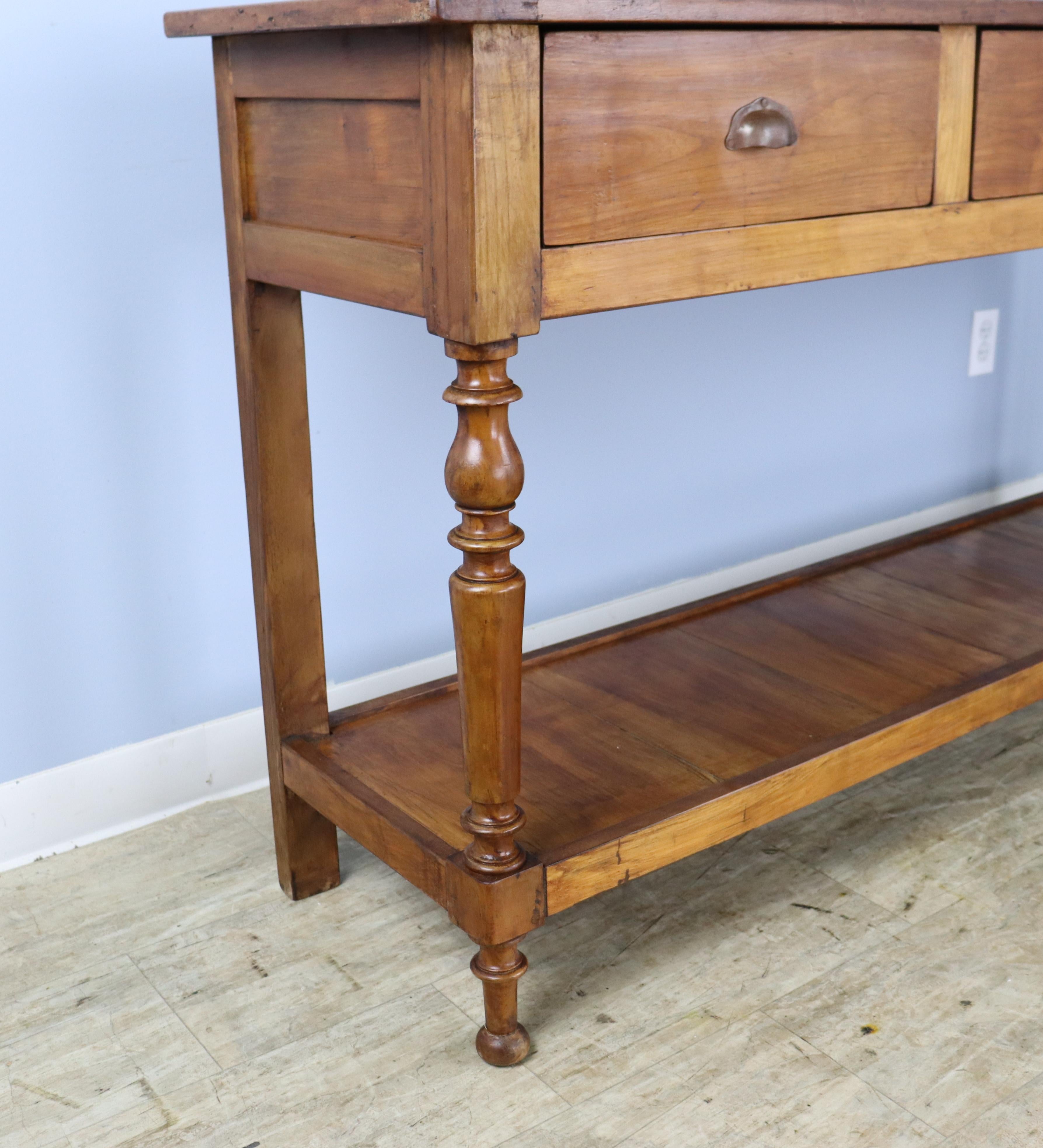 Contemporary Walnut Potboard Server with Turned Legs-A