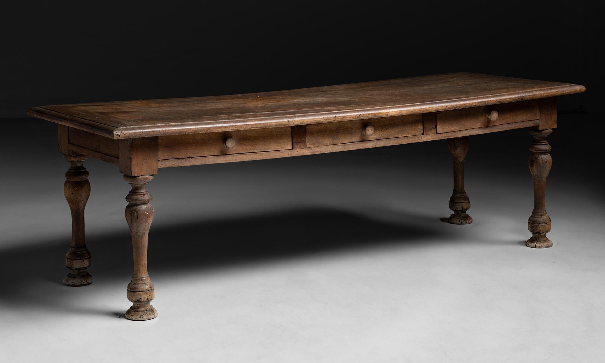 French Walnut Prep Table, France circa 1870 For Sale