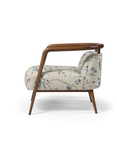 Walnut, Print Brown Modern Essex Armchair