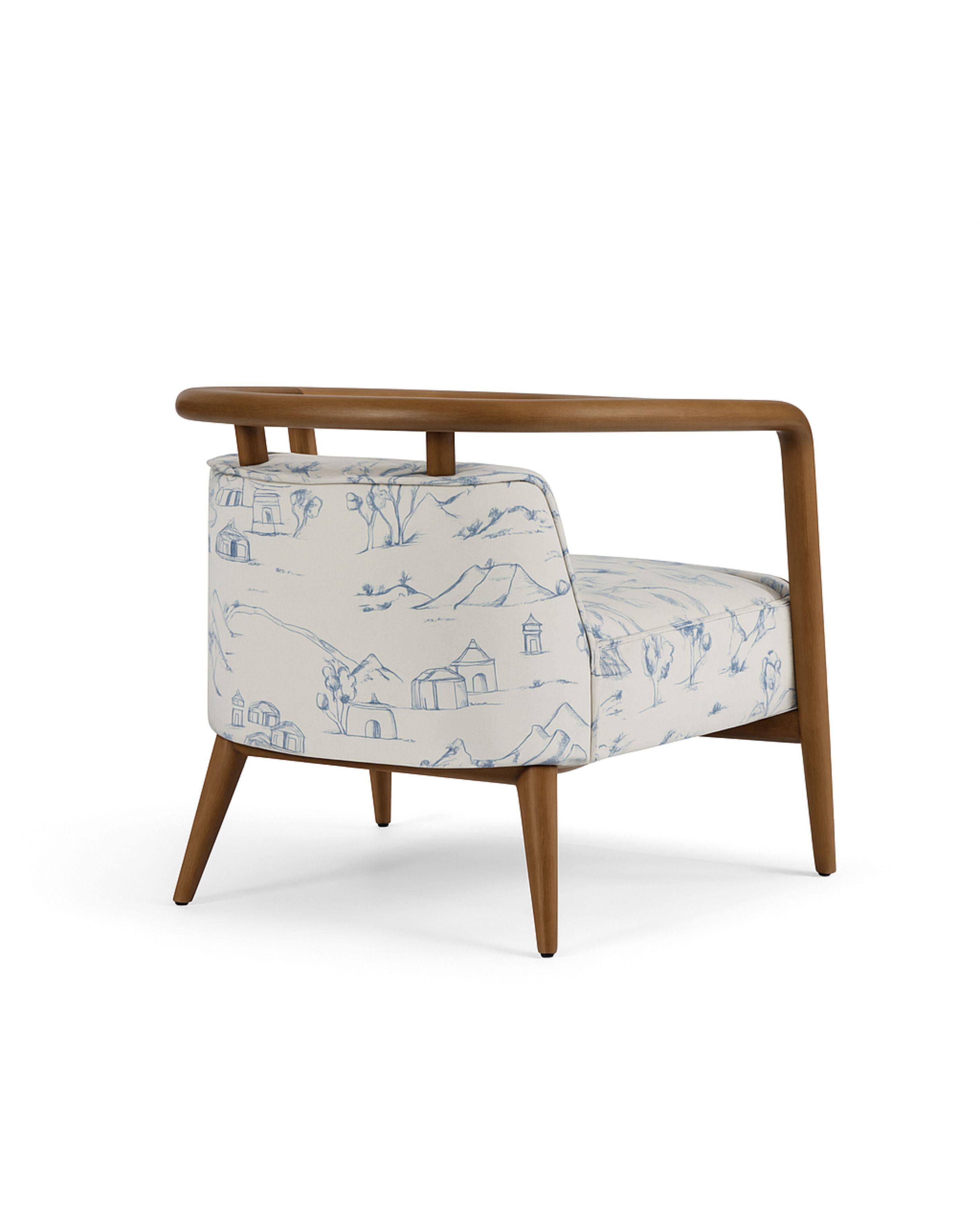 Nogal, estampado marrón Sillón moderno Essex Escandinavo moderno en venta