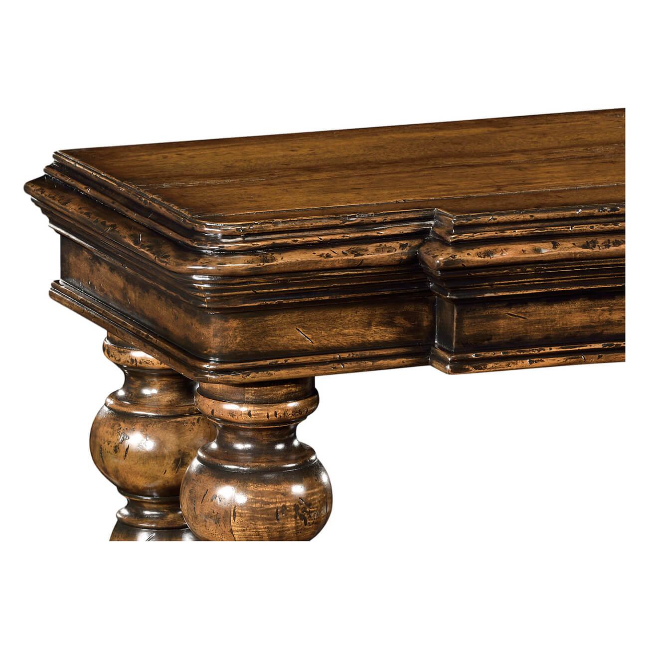 French Provincial Walnut Provincial Console Table