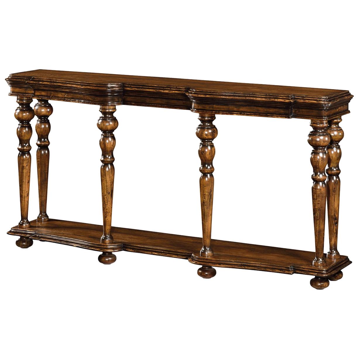 Walnut Provincial Console Table